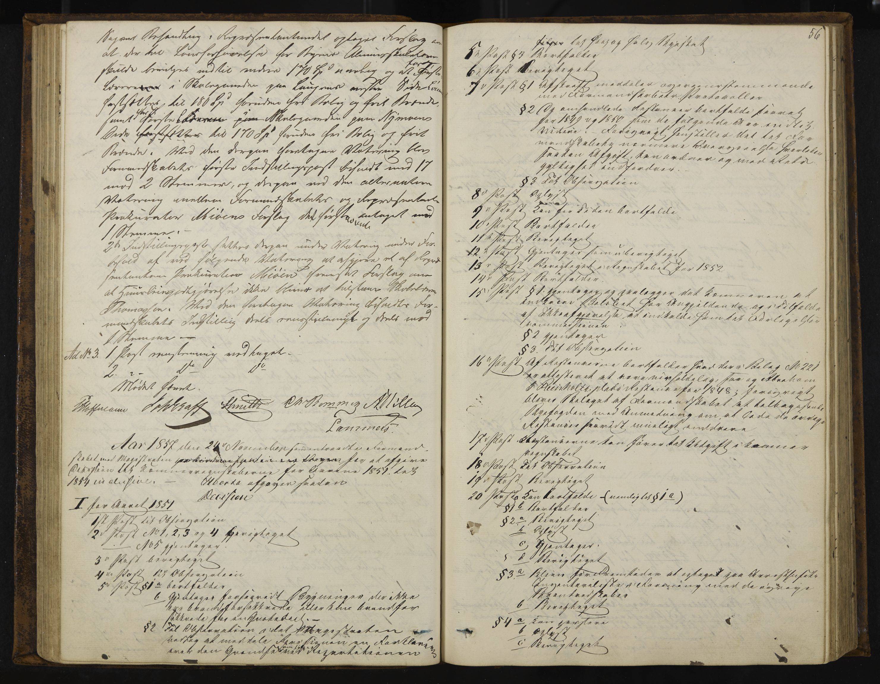 Kongsberg formannskap og sentraladministrasjon, IKAK/0604021-1/A/L0003: Møtebok med register, 1856-1861, s. 56