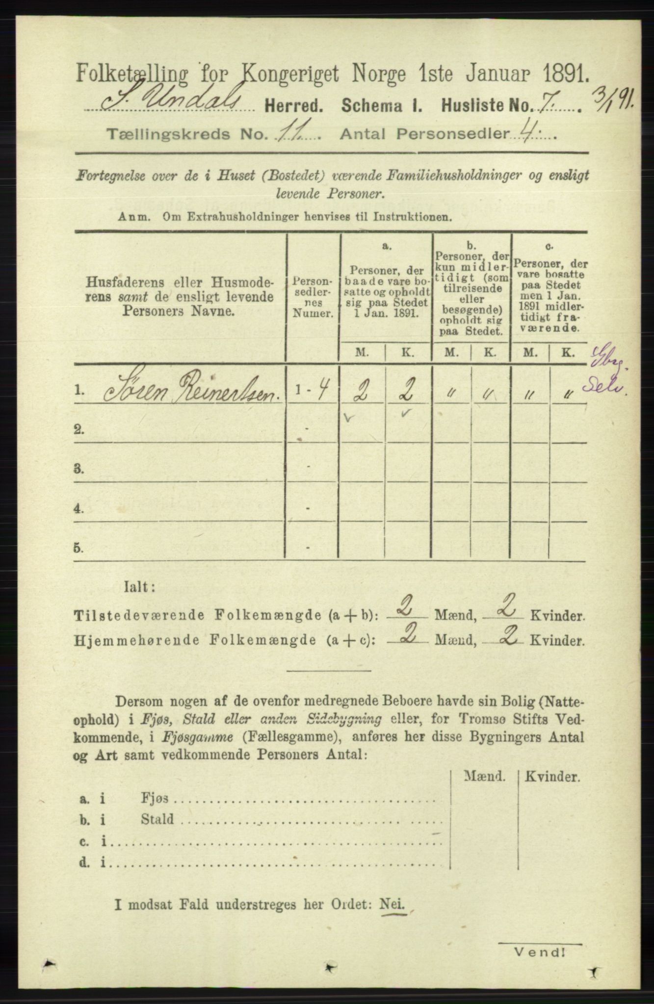 RA, Folketelling 1891 for 1029 Sør-Audnedal herred, 1891, s. 5067