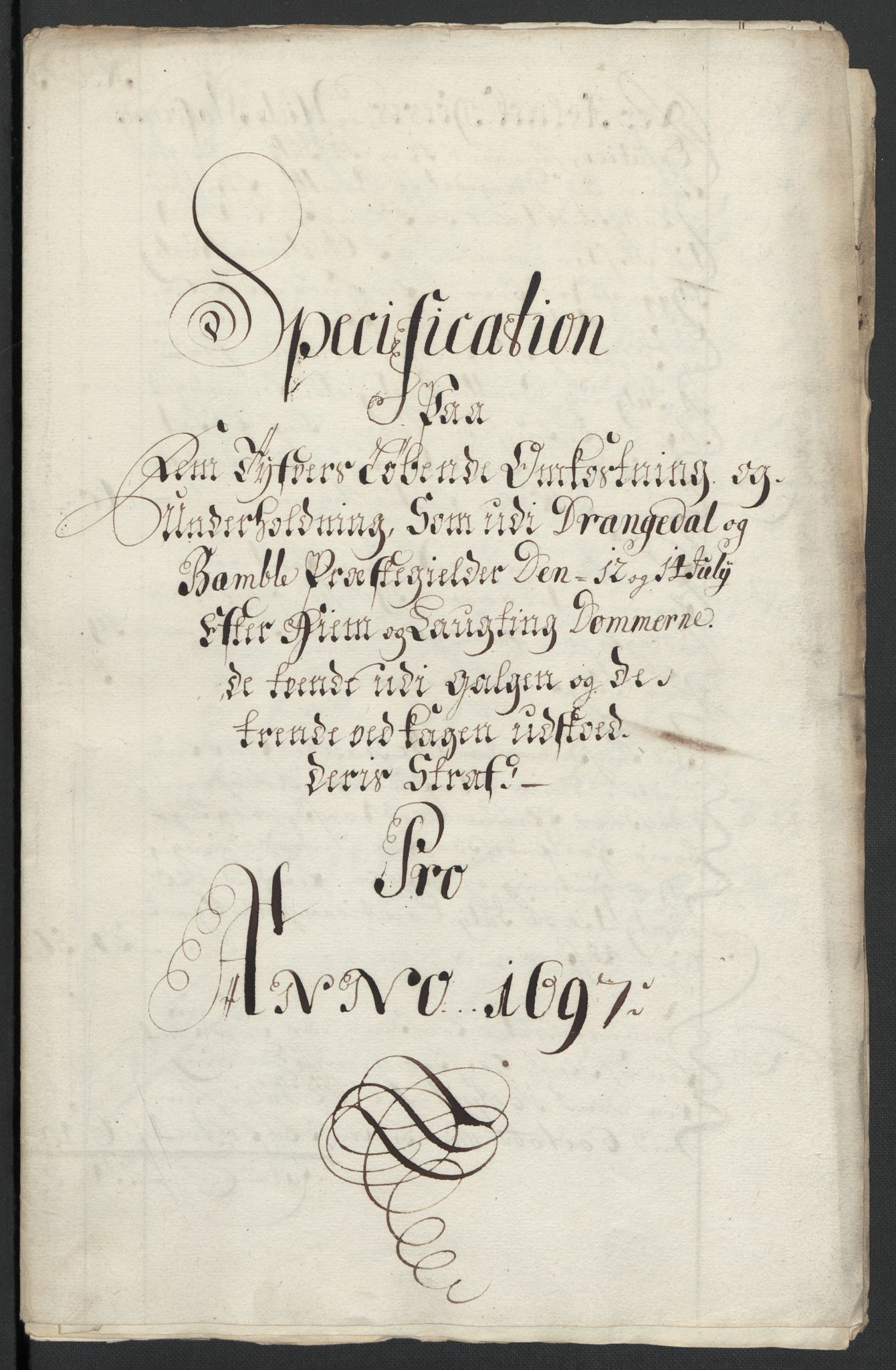 Rentekammeret inntil 1814, Reviderte regnskaper, Fogderegnskap, RA/EA-4092/R36/L2097: Fogderegnskap Øvre og Nedre Telemark og Bamble, 1697, s. 239