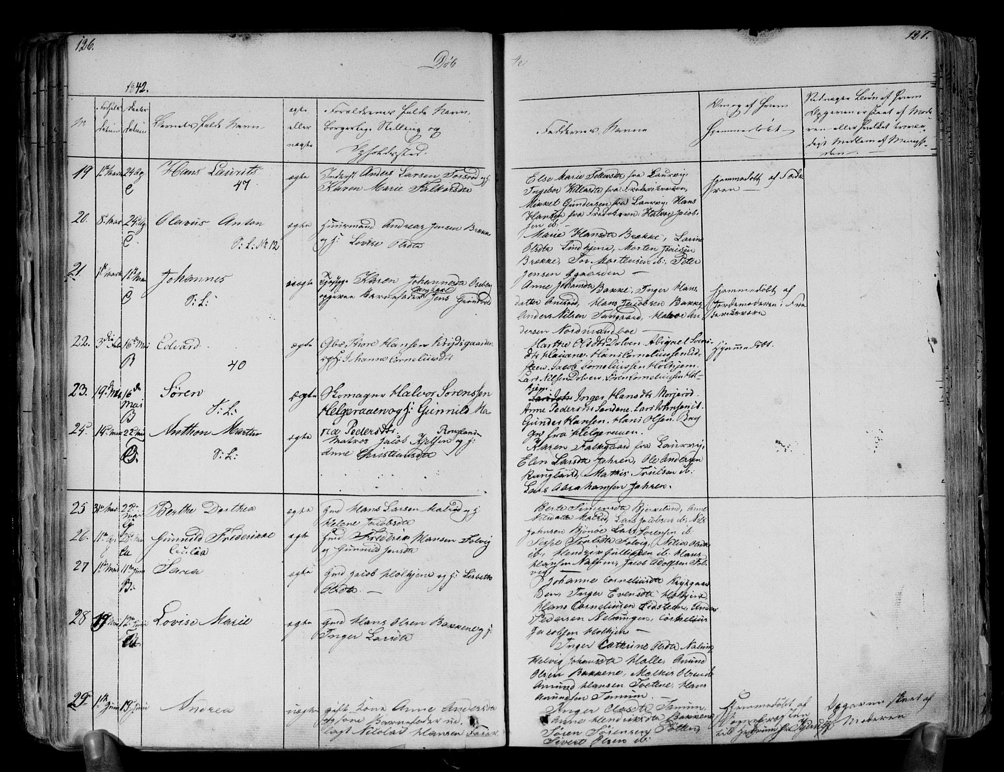 Brunlanes kirkebøker, SAKO/A-342/F/Fa/L0003: Ministerialbok nr. I 3, 1834-1845, s. 126-127