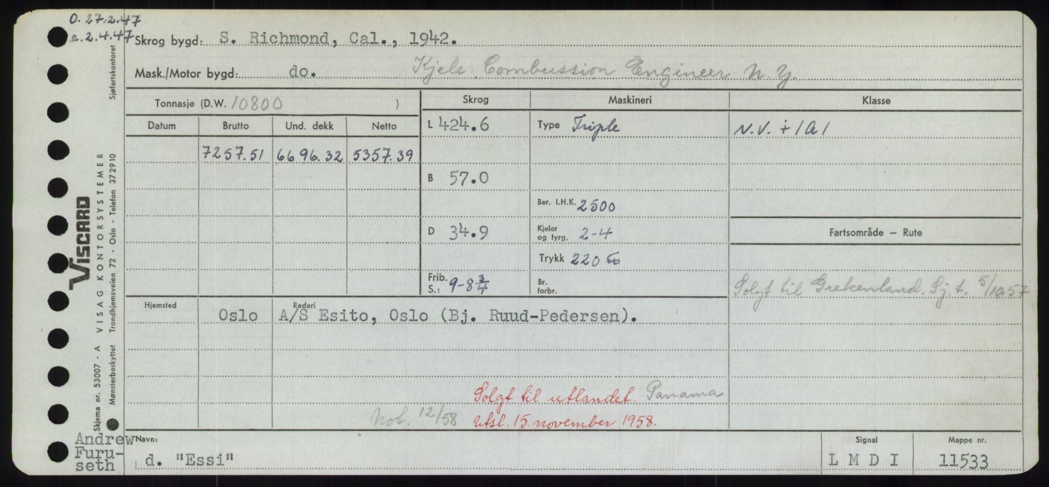 Sjøfartsdirektoratet med forløpere, Skipsmålingen, RA/S-1627/H/Hd/L0009: Fartøy, E, s. 555