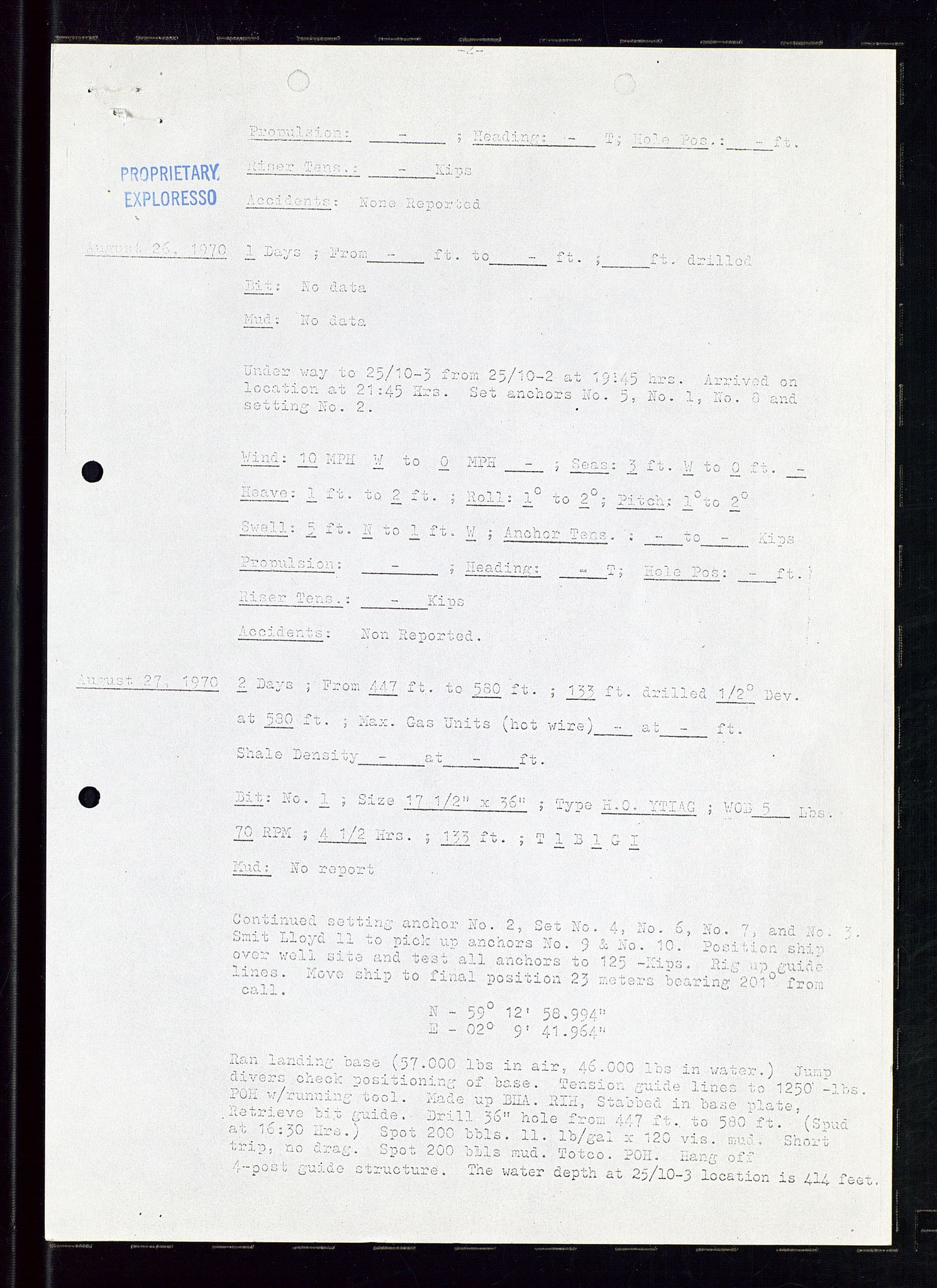 Pa 1512 - Esso Exploration and Production Norway Inc., AV/SAST-A-101917/E/Ea/L0013: Well 25/10-3 og Well 8/3-1, 1966-1975, s. 739