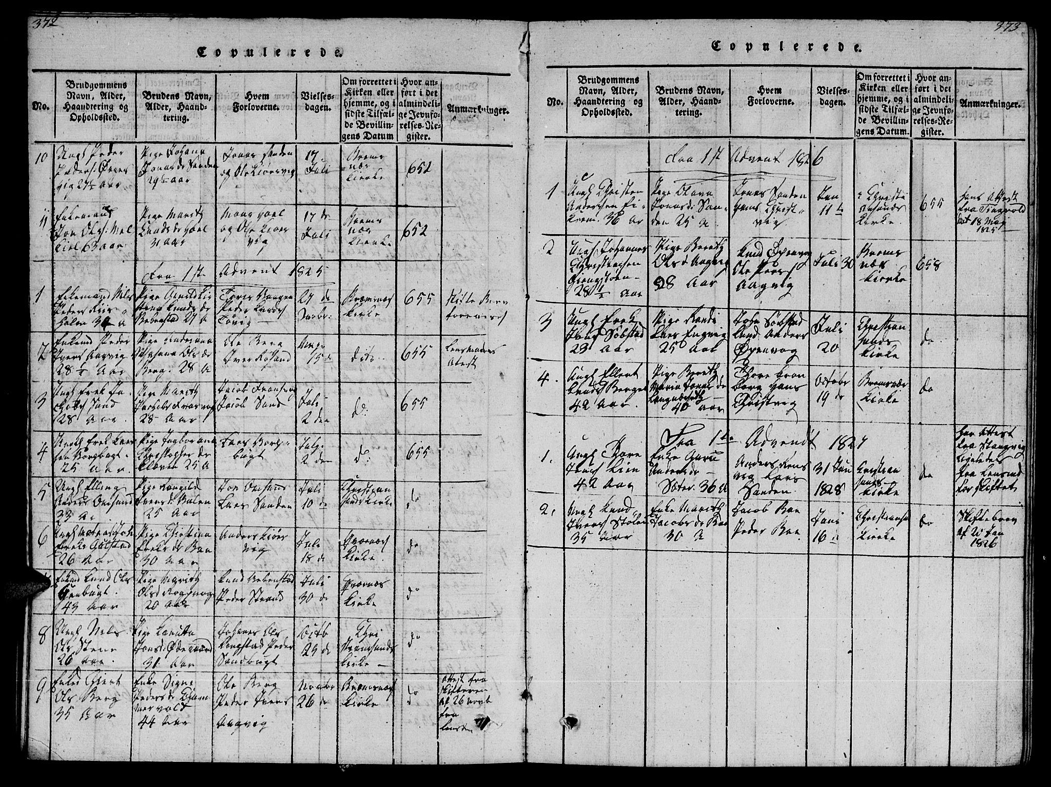 Ministerialprotokoller, klokkerbøker og fødselsregistre - Møre og Romsdal, AV/SAT-A-1454/569/L0818: Ministerialbok nr. 569A04, 1820-1828, s. 372-373