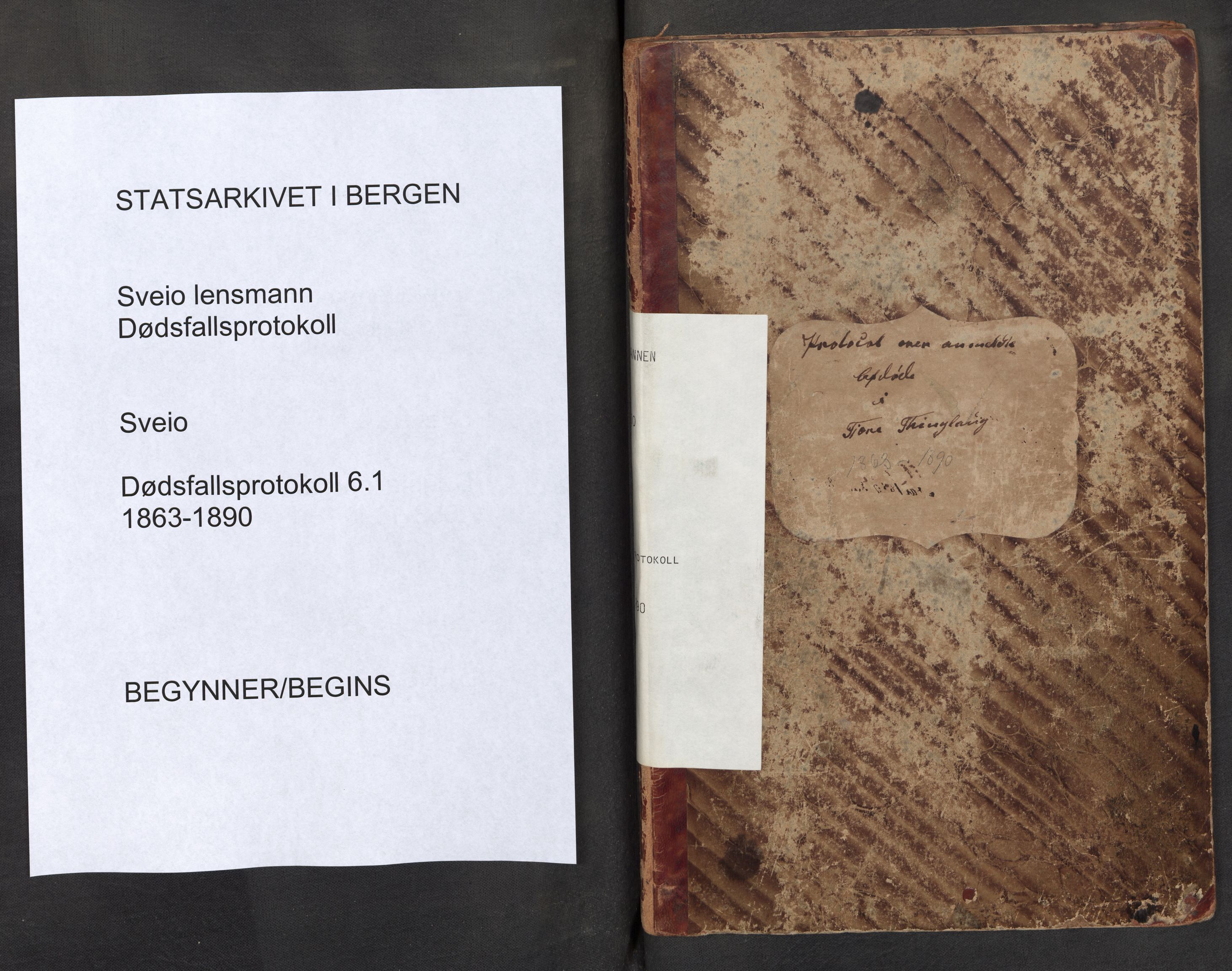 Lensmannen i Sveio, SAB/A-35301/0006/L0001: Dødsfallprotokoll, 1863-1890