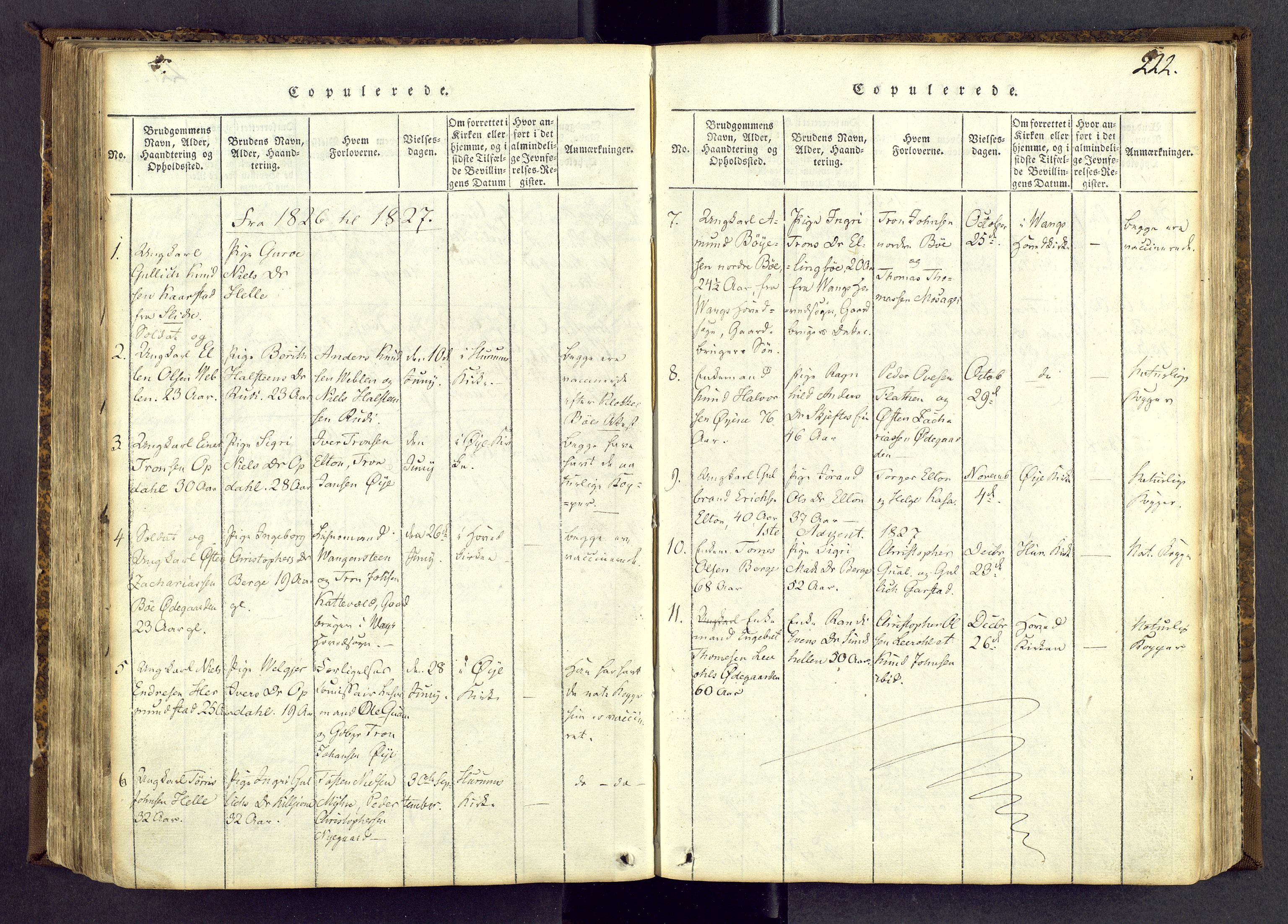 Vang prestekontor, Valdres, AV/SAH-PREST-140/H/Ha/L0004: Ministerialbok nr. 4, 1814-1831, s. 222