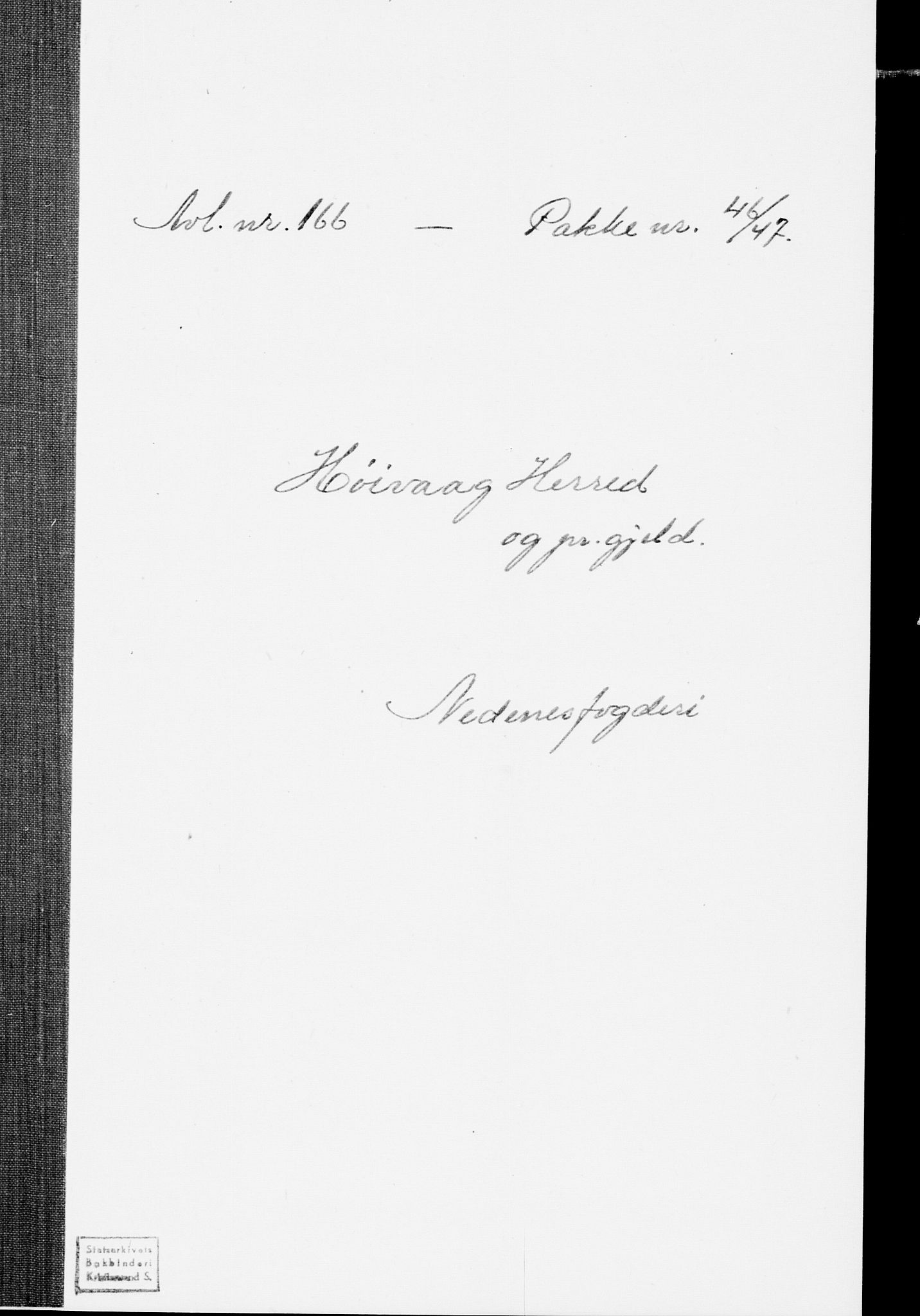 SAK, Folketelling 1875 for 0927P Høvåg prestegjeld, 1875, s. 1