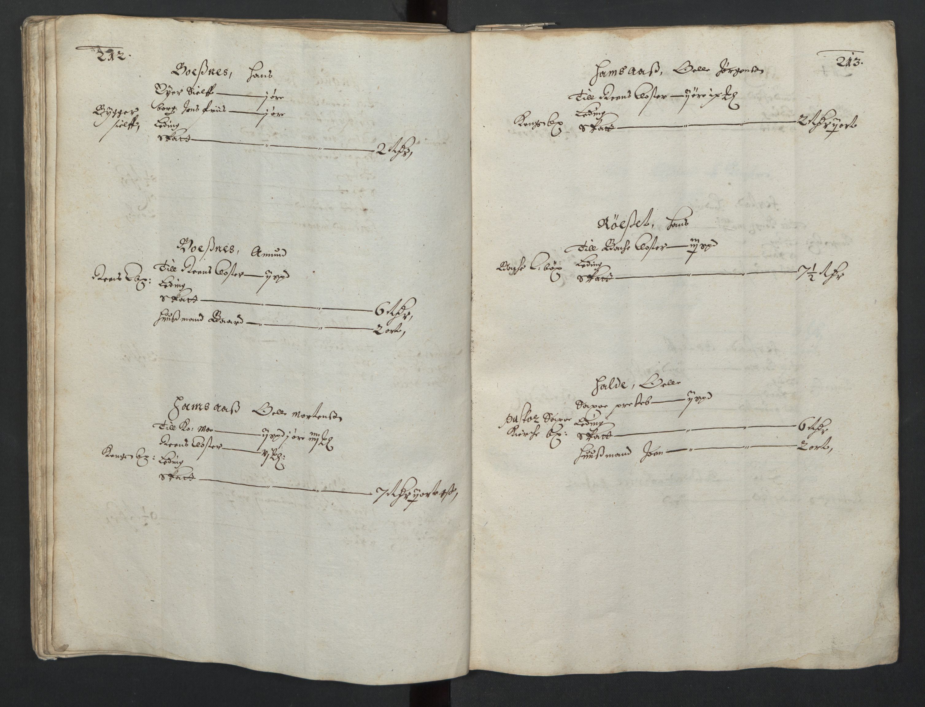 Rentekammeret inntil 1814, Realistisk ordnet avdeling, AV/RA-EA-4070/L/L0029/0001: Trondheim lagdømme: / Alminnelig jordebok og skattemanntall - Inderøy, 1661, s. 212-213