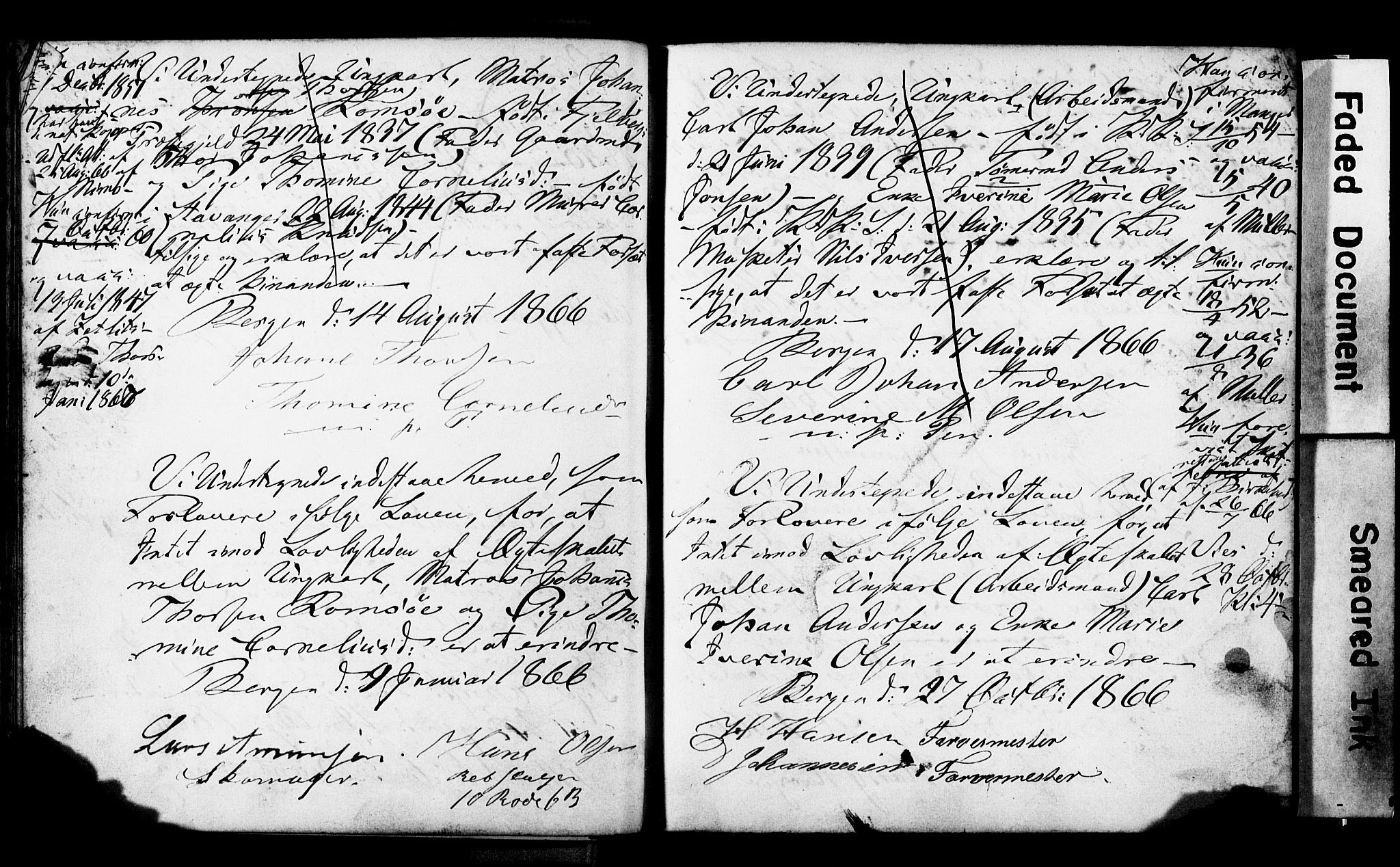 Korskirken sokneprestembete, SAB/A-76101: Forlovererklæringer nr. II.5.3, 1865-1871, s. 38