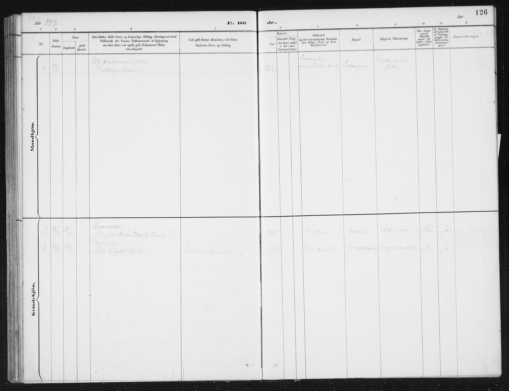 Kinn sokneprestembete, SAB/A-80801/H/Haa/Haae/L0001: Ministerialbok nr. E 1, 1890-1916, s. 126