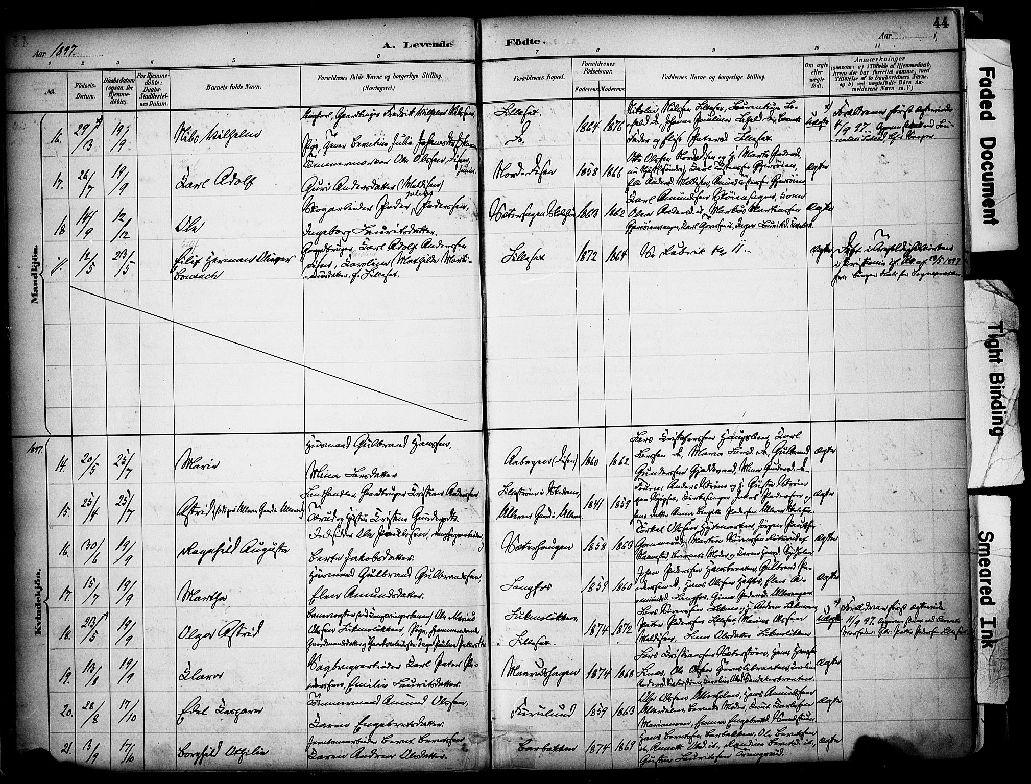 Sør-Odal prestekontor, AV/SAH-PREST-030/H/Ha/Haa/L0008: Ministerialbok nr. 8, 1886-1922, s. 44