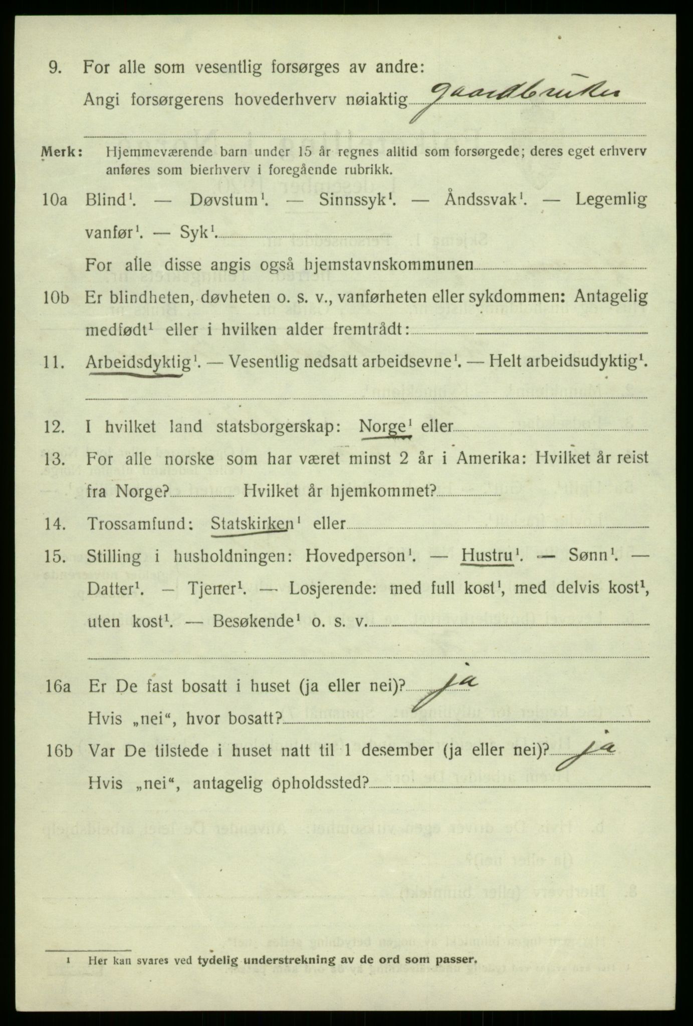 SAB, Folketelling 1920 for 1238 Kvam herred, 1920, s. 5414