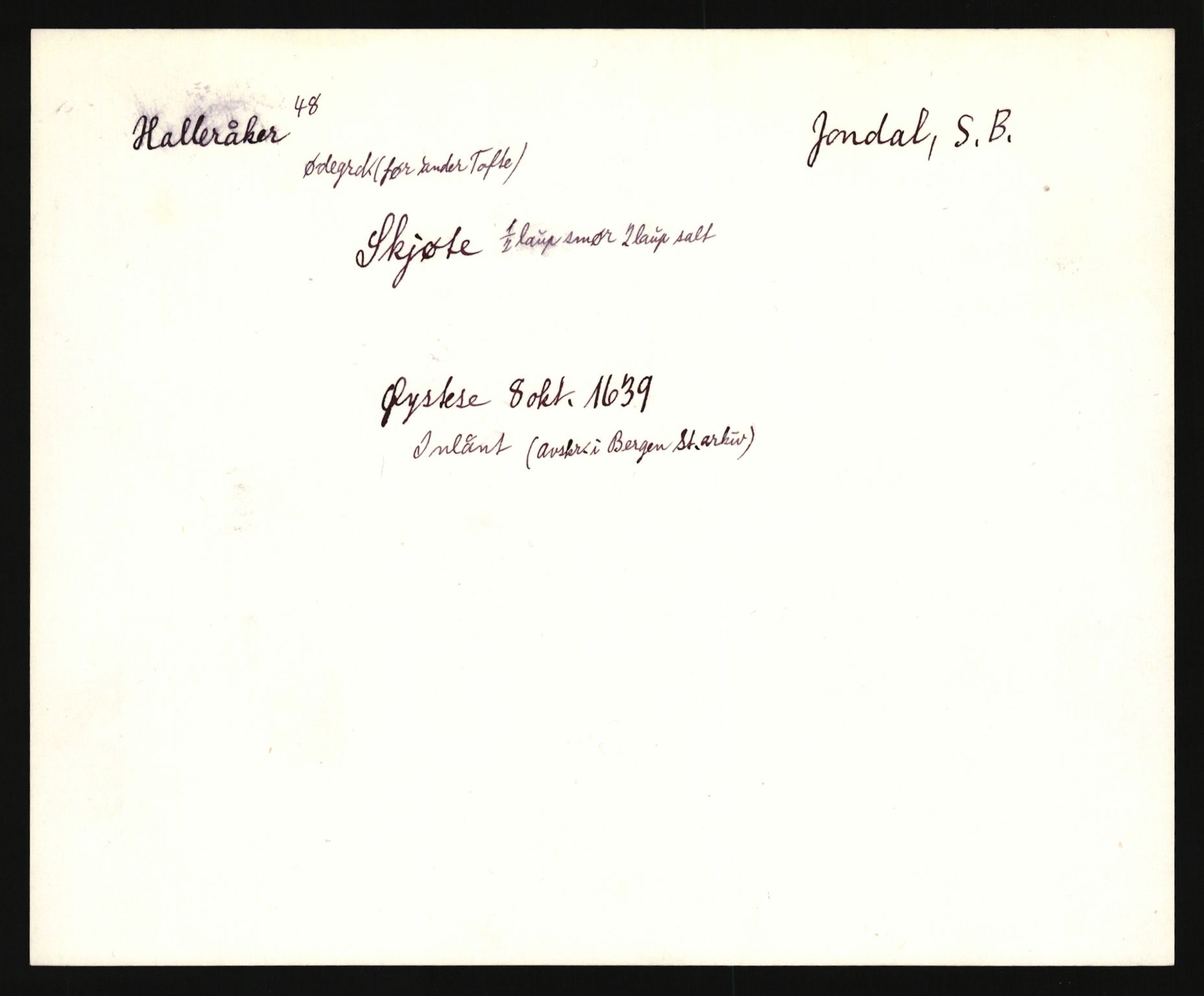 Riksarkivets diplomsamling, AV/RA-EA-5965/F35/F35e/L0029: Registreringssedler Hordaland 2, 1400-1700, s. 583