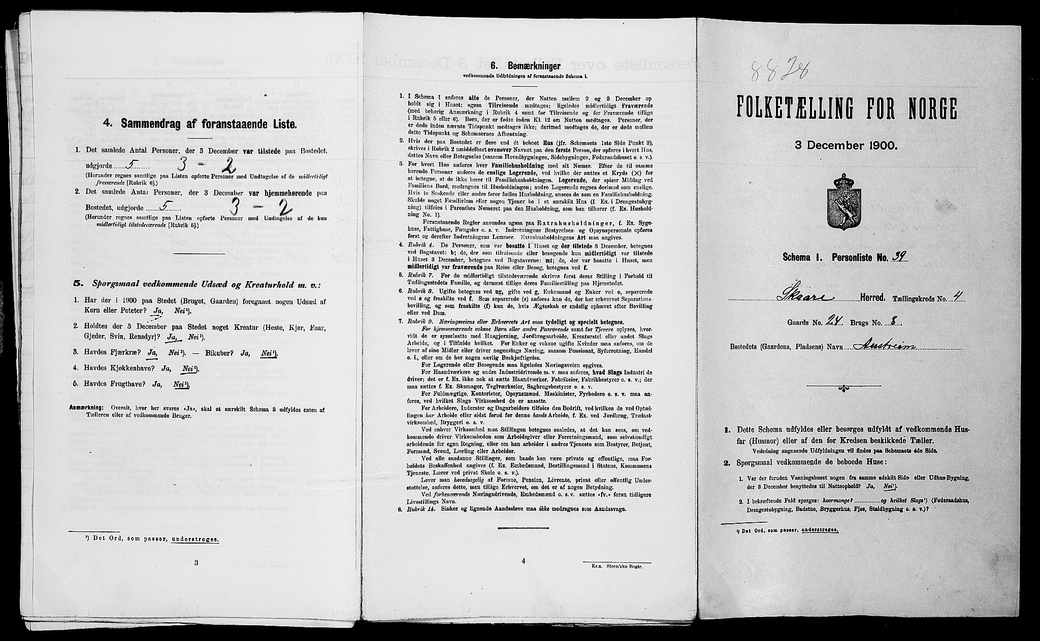 SAST, Folketelling 1900 for 1153 Skåre herred, 1900, s. 470