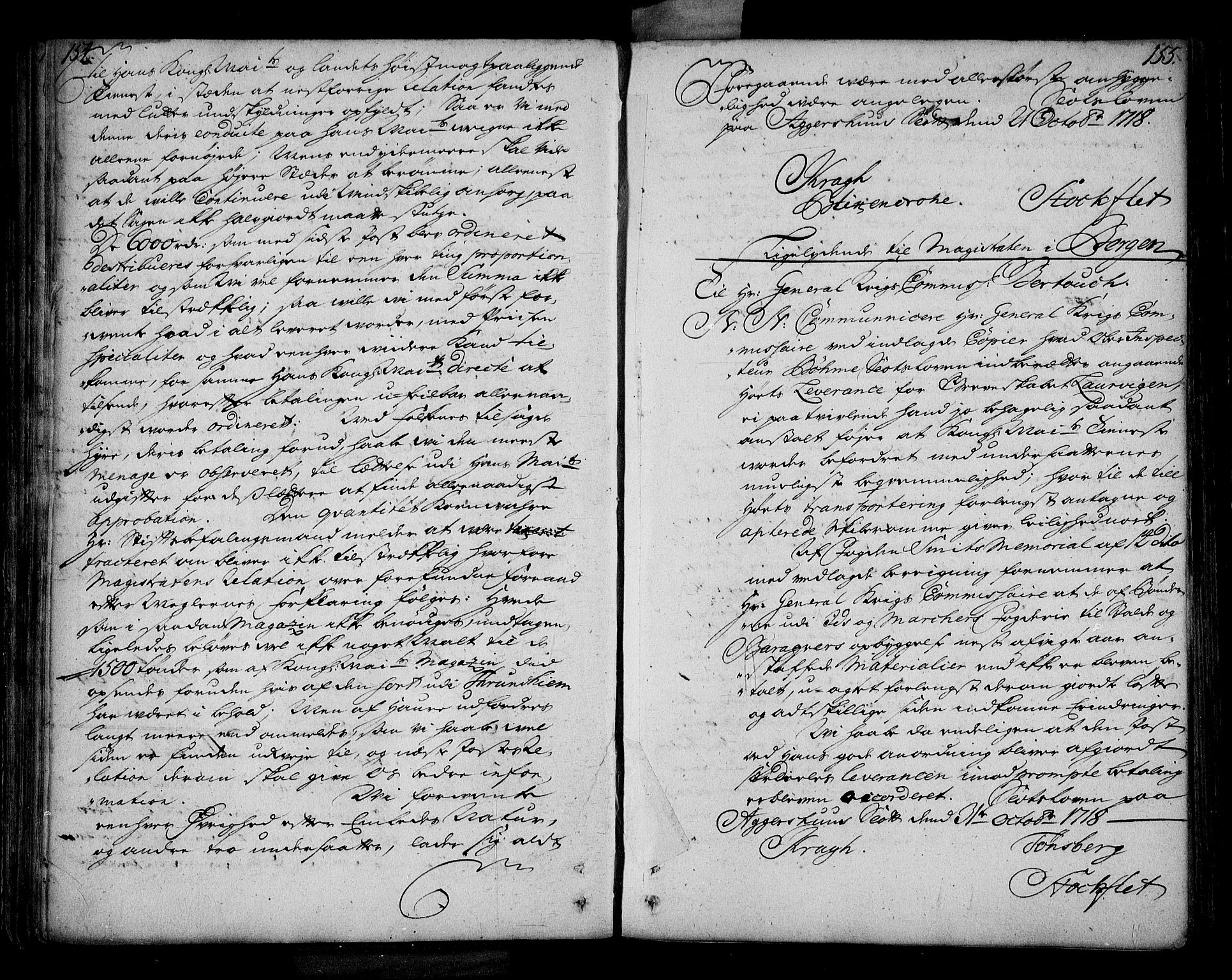 Stattholderembetet 1572-1771, AV/RA-EA-2870/Bd/L0011: Ordreprotokoll, 1718-1719, s. 154-155