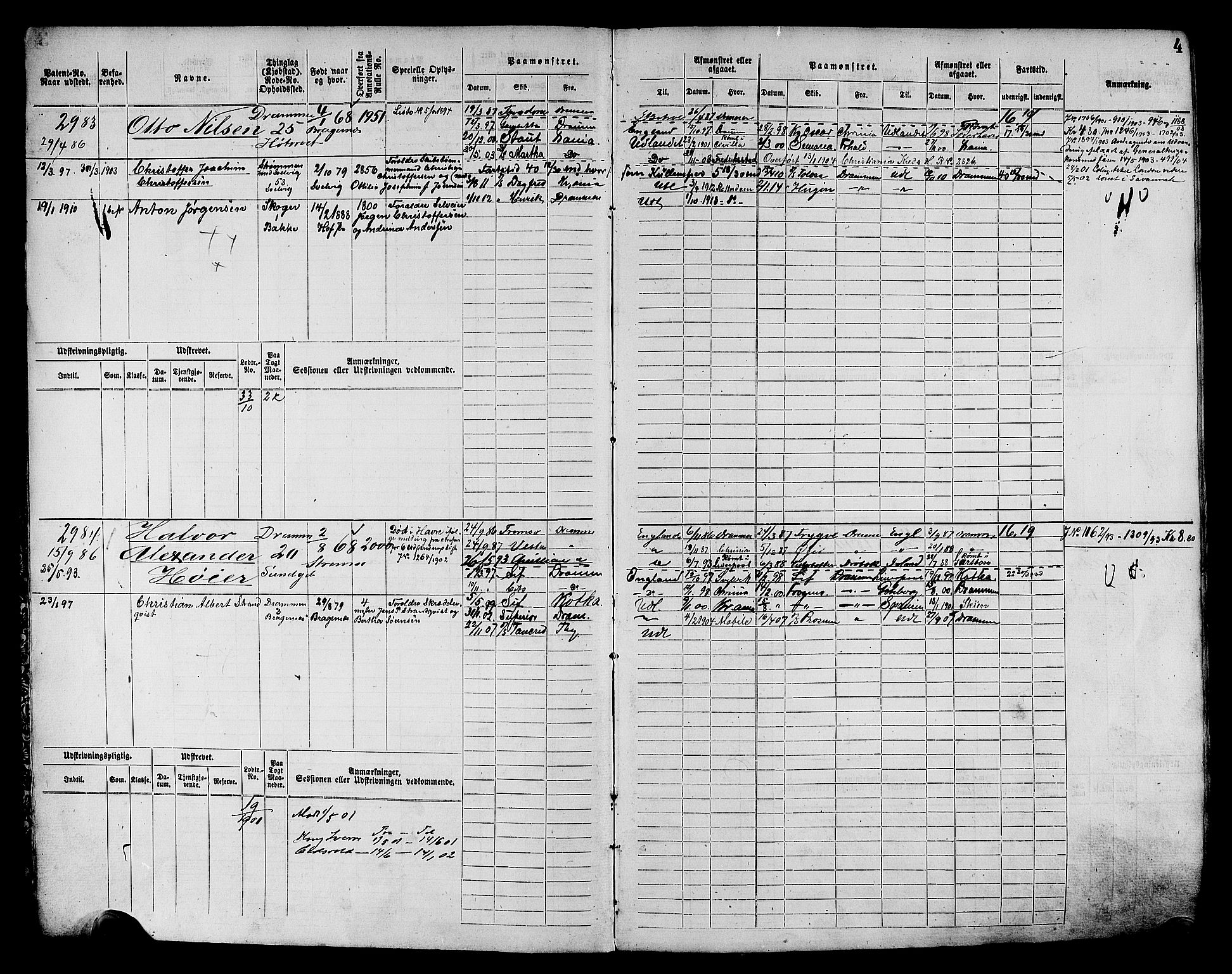 Drammen innrulleringsdistrikt, AV/SAKO-A-781/F/Fc/L0004: Hovedrulle, 1885, s. 6