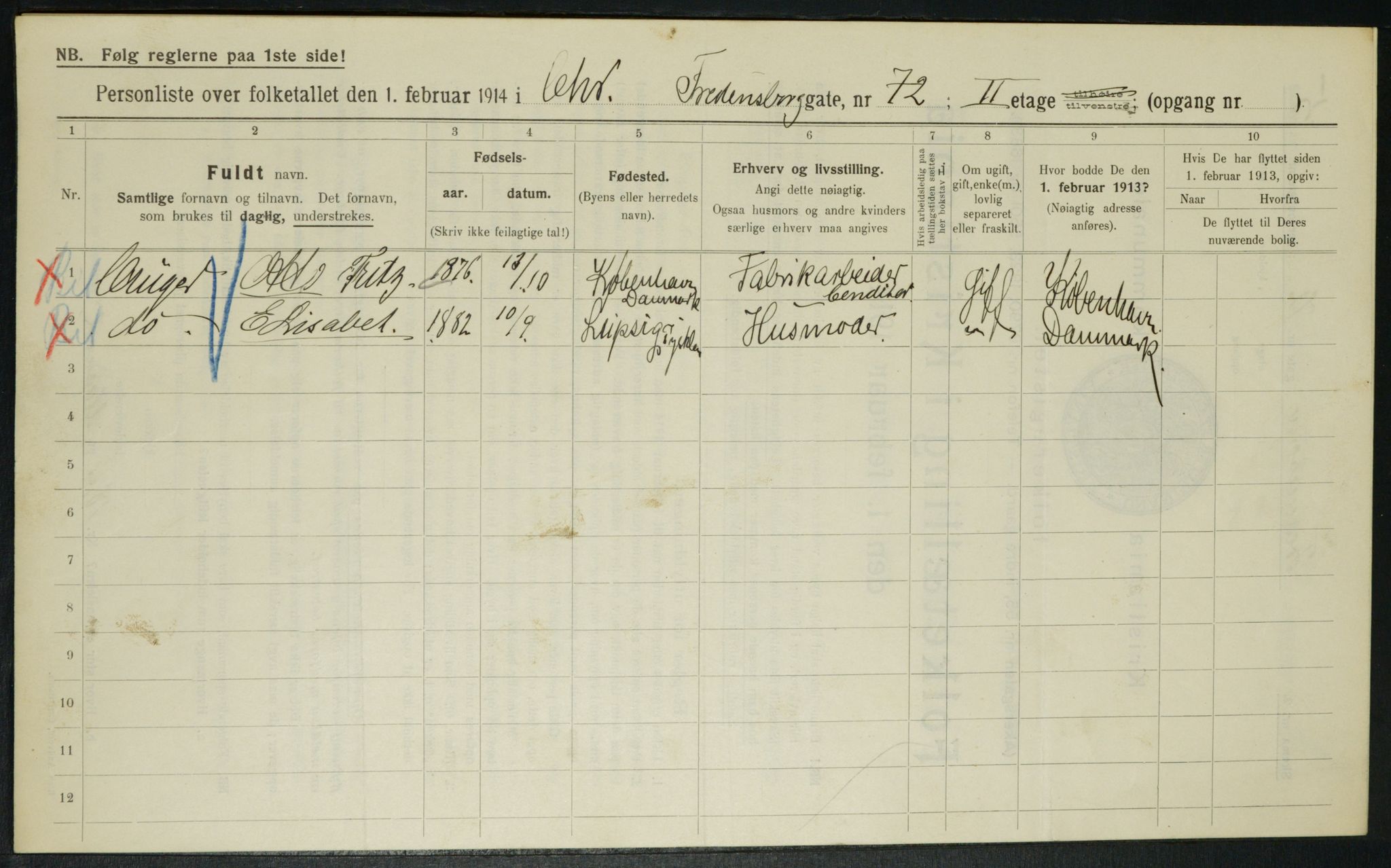 OBA, Kommunal folketelling 1.2.1914 for Kristiania, 1914, s. 26664