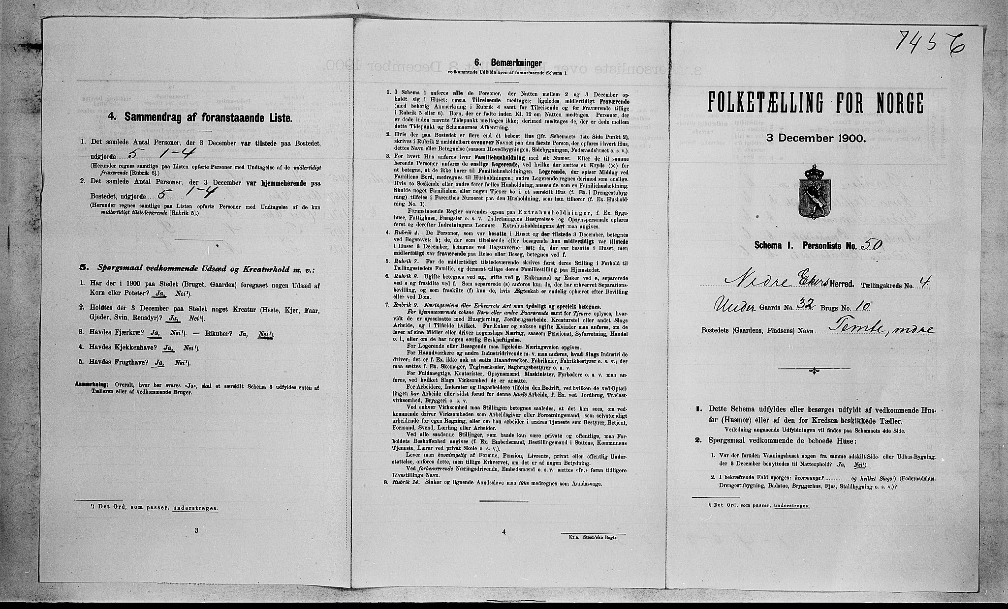 RA, Folketelling 1900 for 0625 Nedre Eiker herred, 1900, s. 557