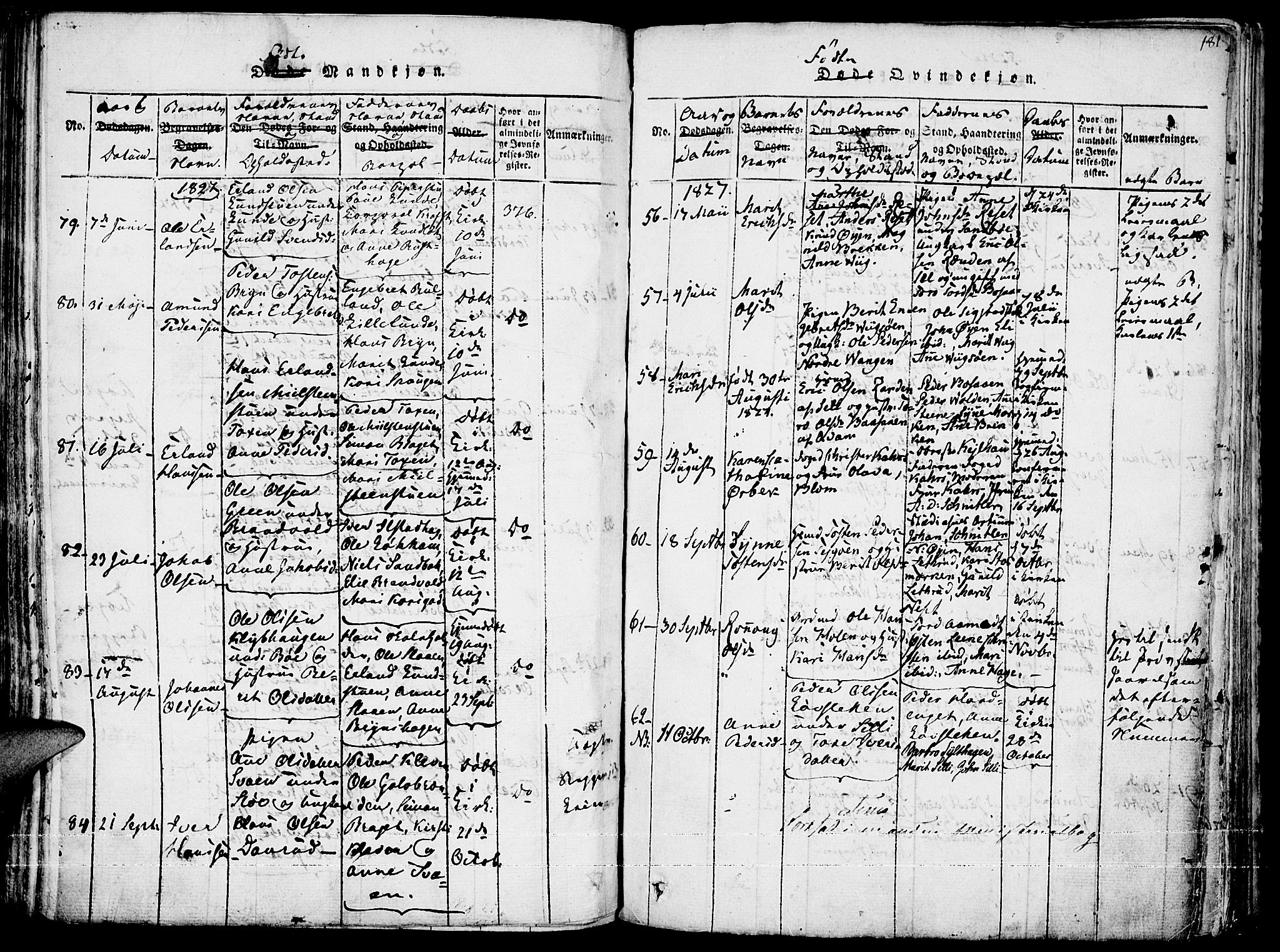 Fron prestekontor, AV/SAH-PREST-078/H/Ha/Haa/L0002: Ministerialbok nr. 2, 1816-1827, s. 181