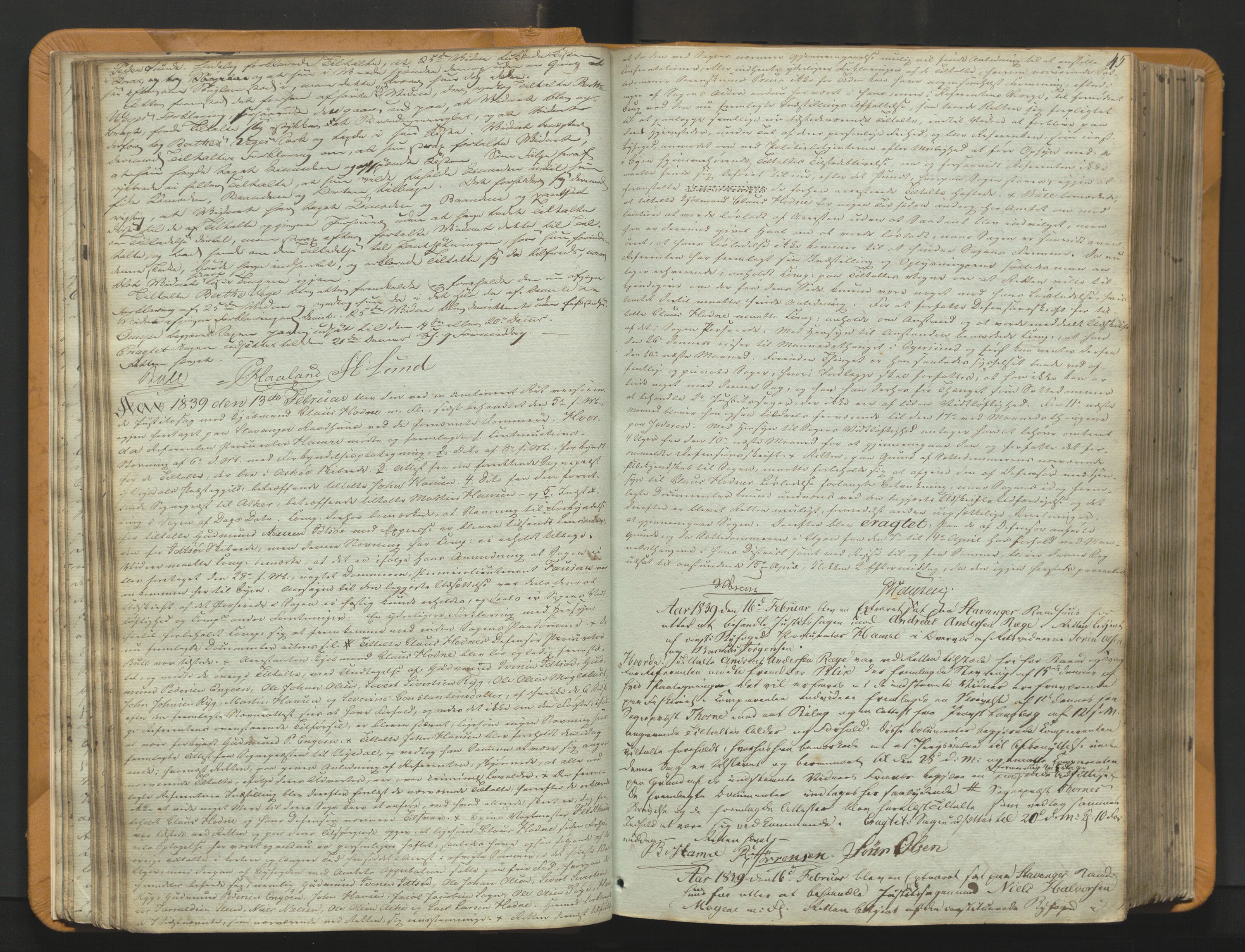 Stavanger byfogd, AV/SAST-A-101408/001/3/30/30BA/L0054: Bytingprotkoll, 1838-1843, s. 44b-45a