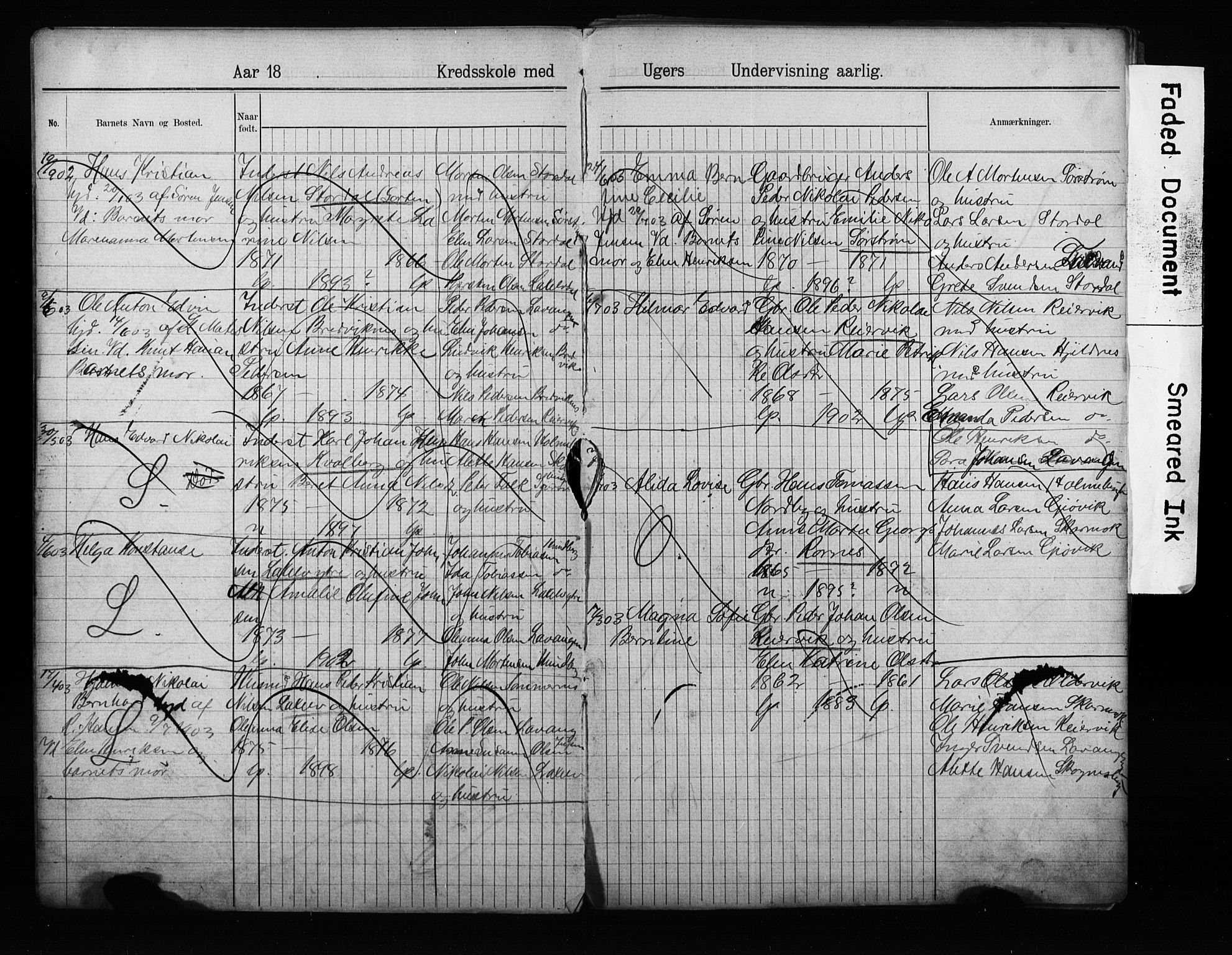 Lyngen sokneprestembete, AV/SATØ-S-1289/H/Ha/L0052/0001: Dåpsbok nr. 52.1, 1895-1914