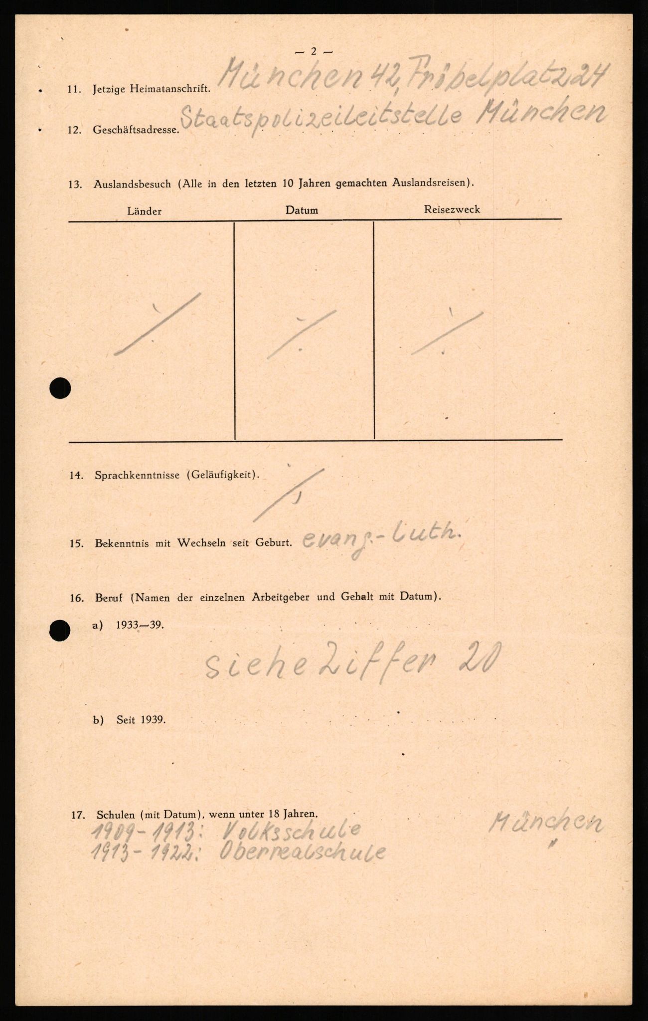 Forsvaret, Forsvarets overkommando II, RA/RAFA-3915/D/Db/L0029: CI Questionaires. Tyske okkupasjonsstyrker i Norge. Tyskere., 1945-1946, s. 36