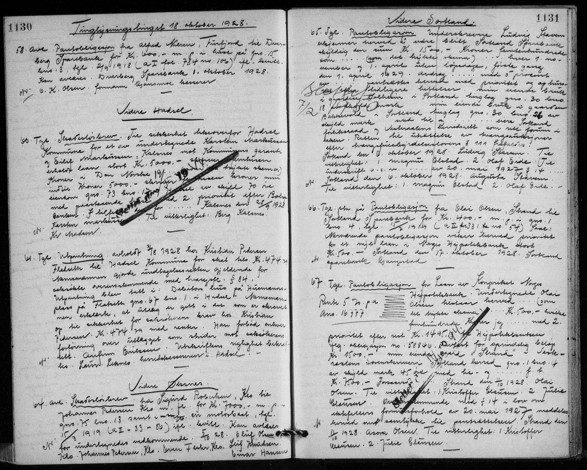 Vesterålen sorenskriveri, SAT/A-4180/1/2/2Ca/L0041: Pantebok nr. 6, 1925-1928, s. 1130-1131, Tingl.dato: 18.10.1928