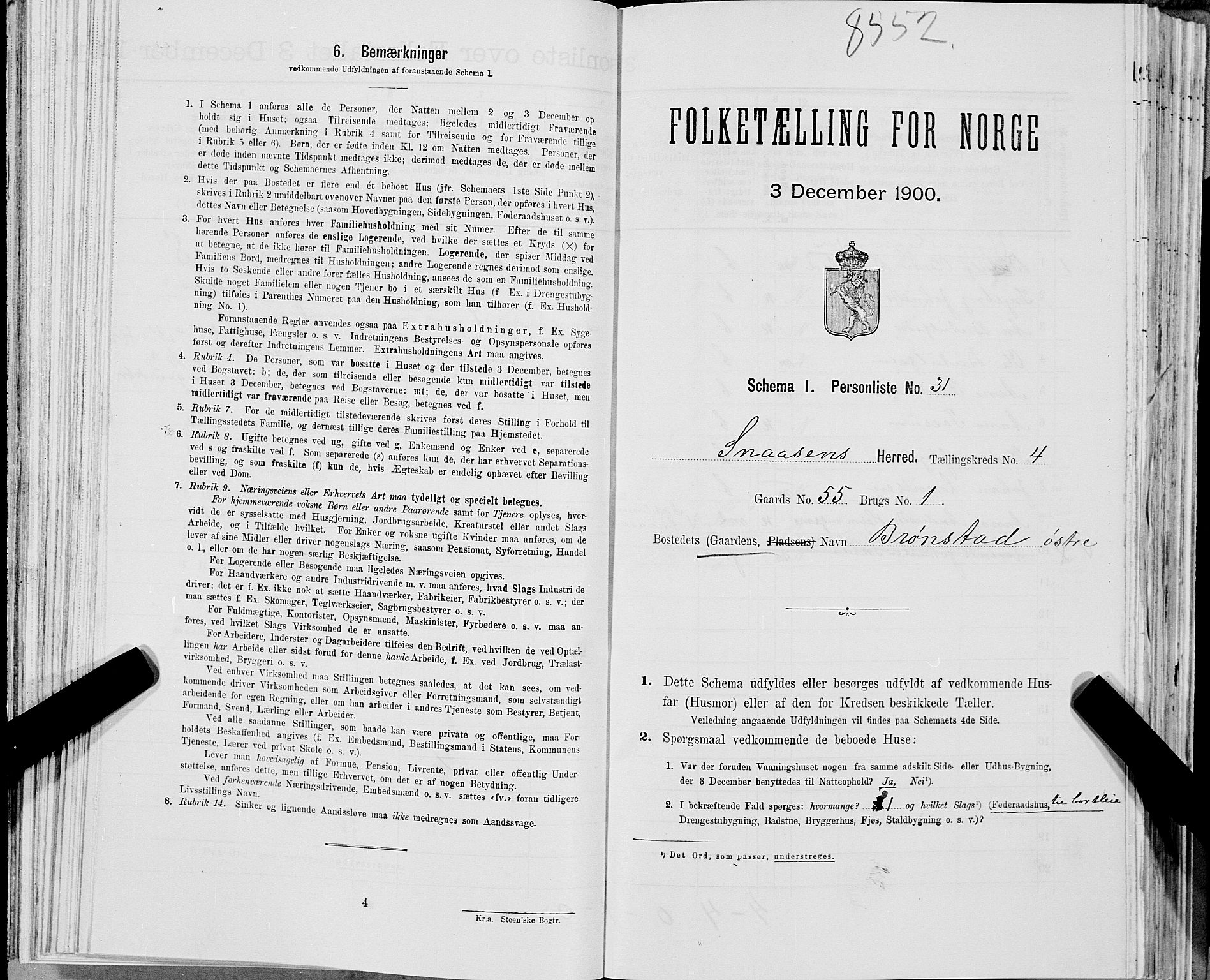 SAT, Folketelling 1900 for 1736 Snåsa herred, 1900, s. 930