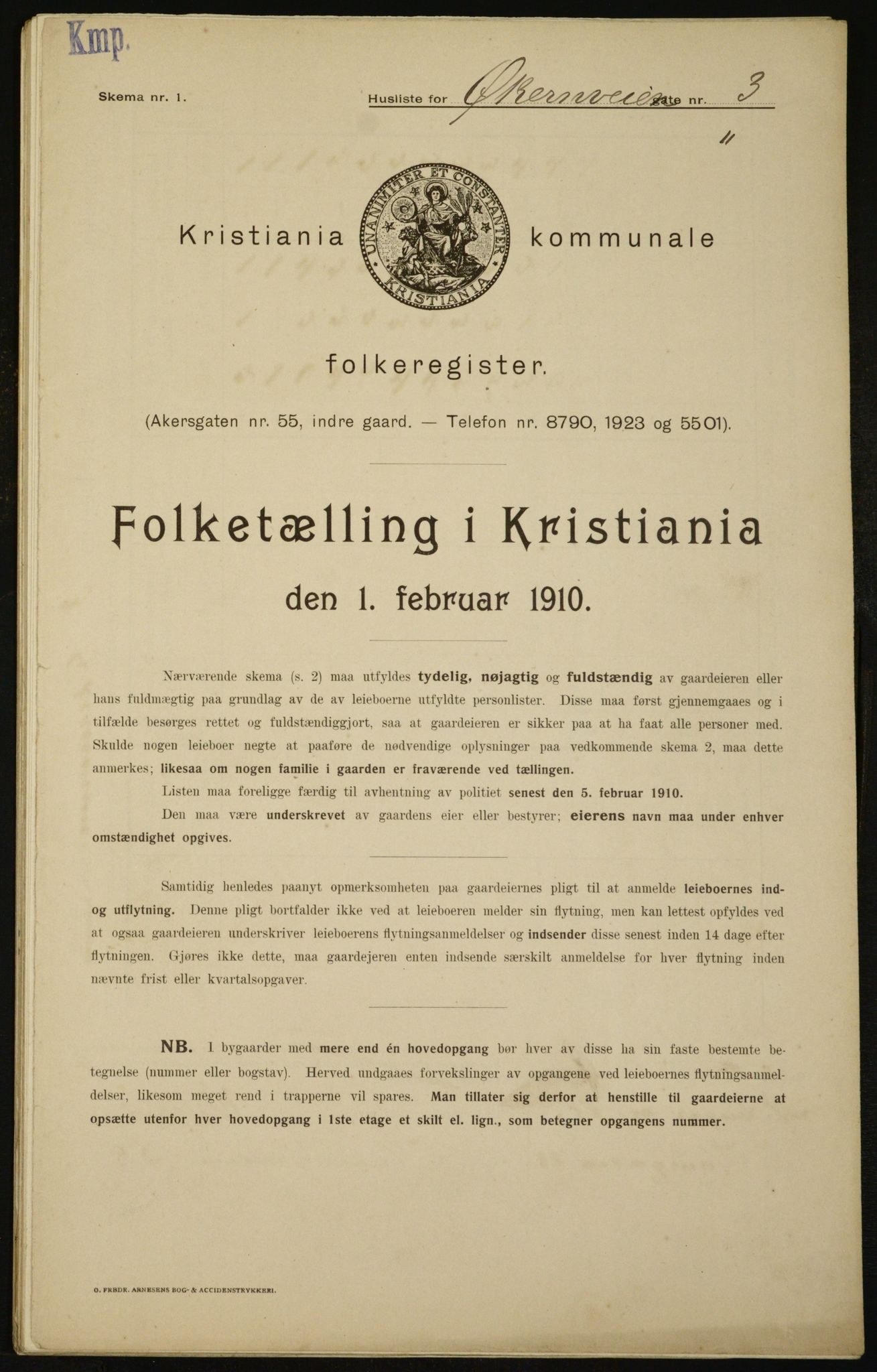 OBA, Kommunal folketelling 1.2.1910 for Kristiania, 1910, s. 122030