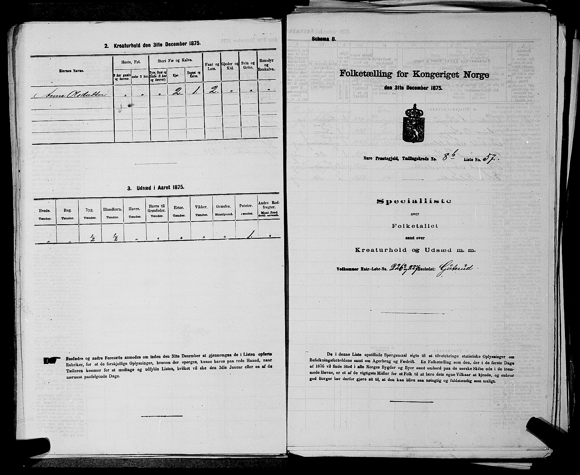 SAKO, Folketelling 1875 for 0633P Nore prestegjeld, 1875, s. 1024