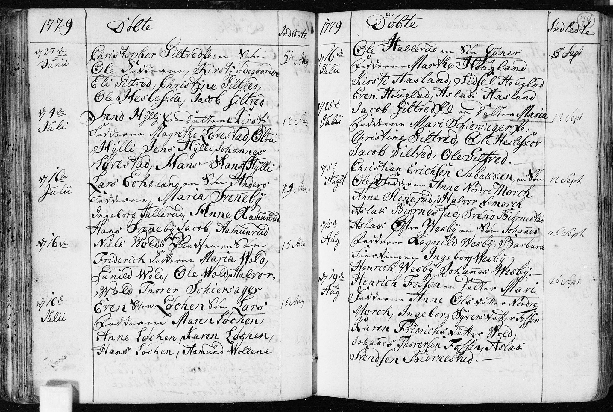 Spydeberg prestekontor Kirkebøker, SAO/A-10924/F/Fa/L0003: Ministerialbok nr. I 3, 1778-1814, s. 74
