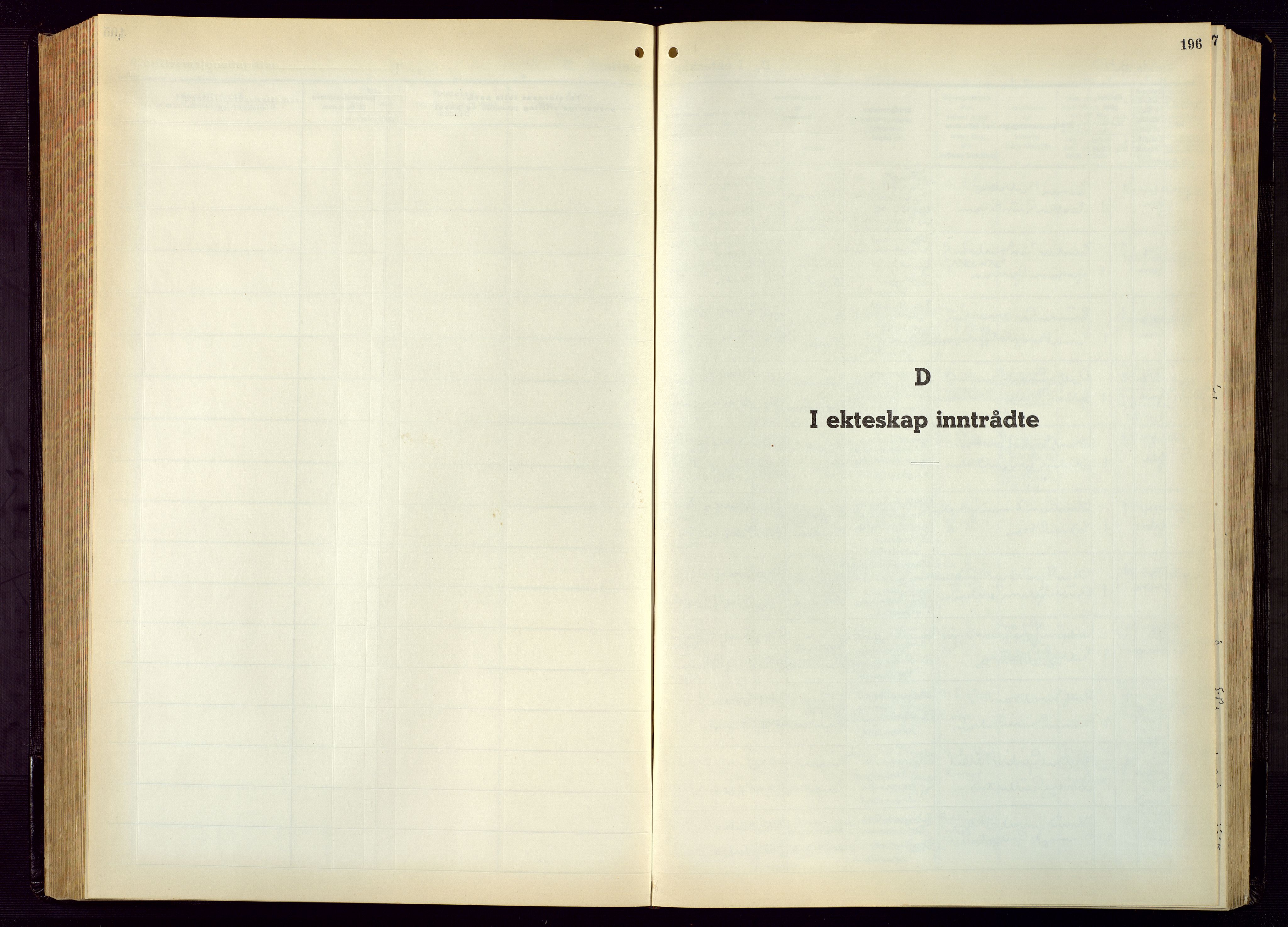 Arendal sokneprestkontor, Trefoldighet, SAK/1111-0040/F/Fb/L0009: Klokkerbok nr. B 9, 1940-1949, s. 196