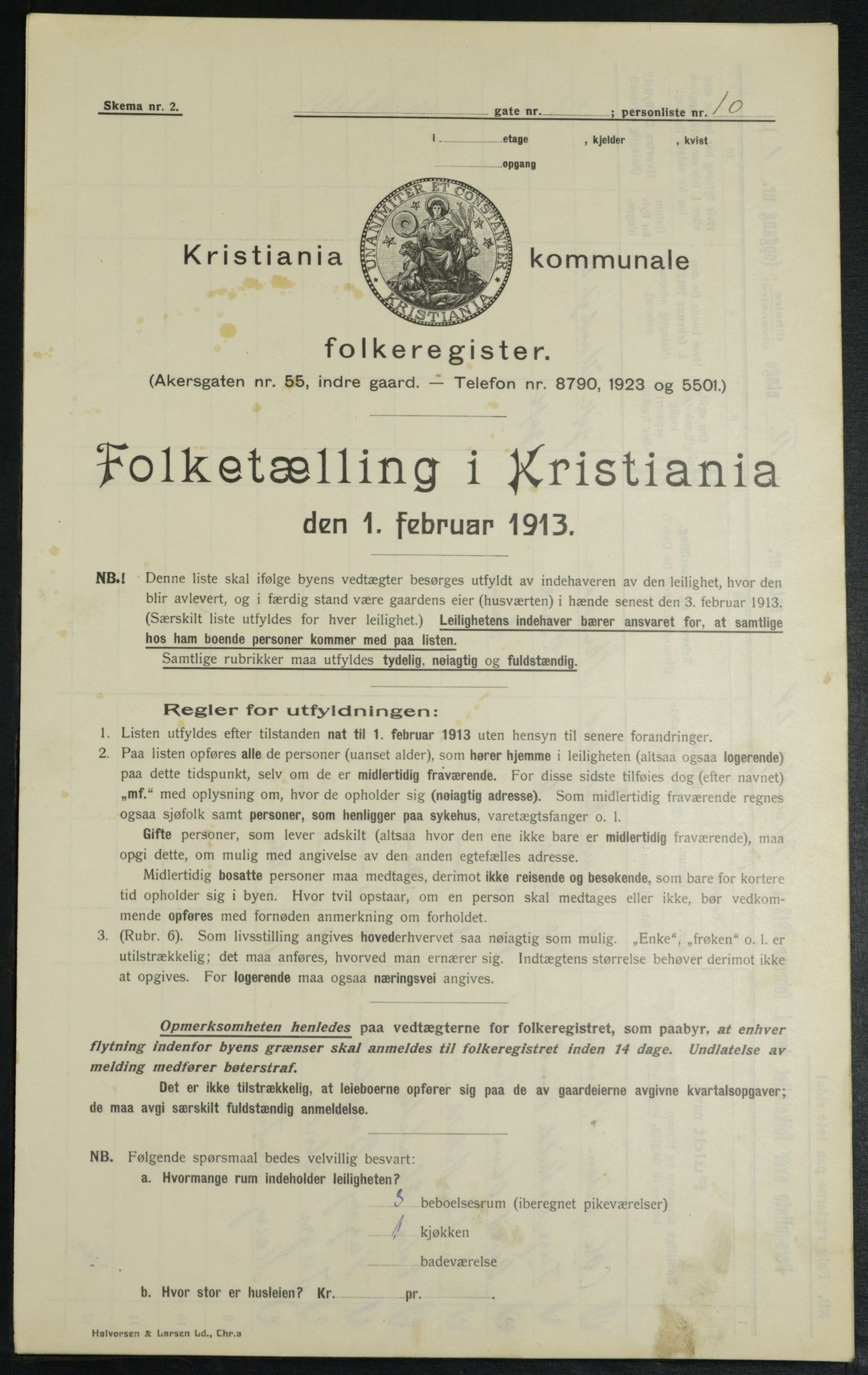 OBA, Kommunal folketelling 1.2.1913 for Kristiania, 1913, s. 118648