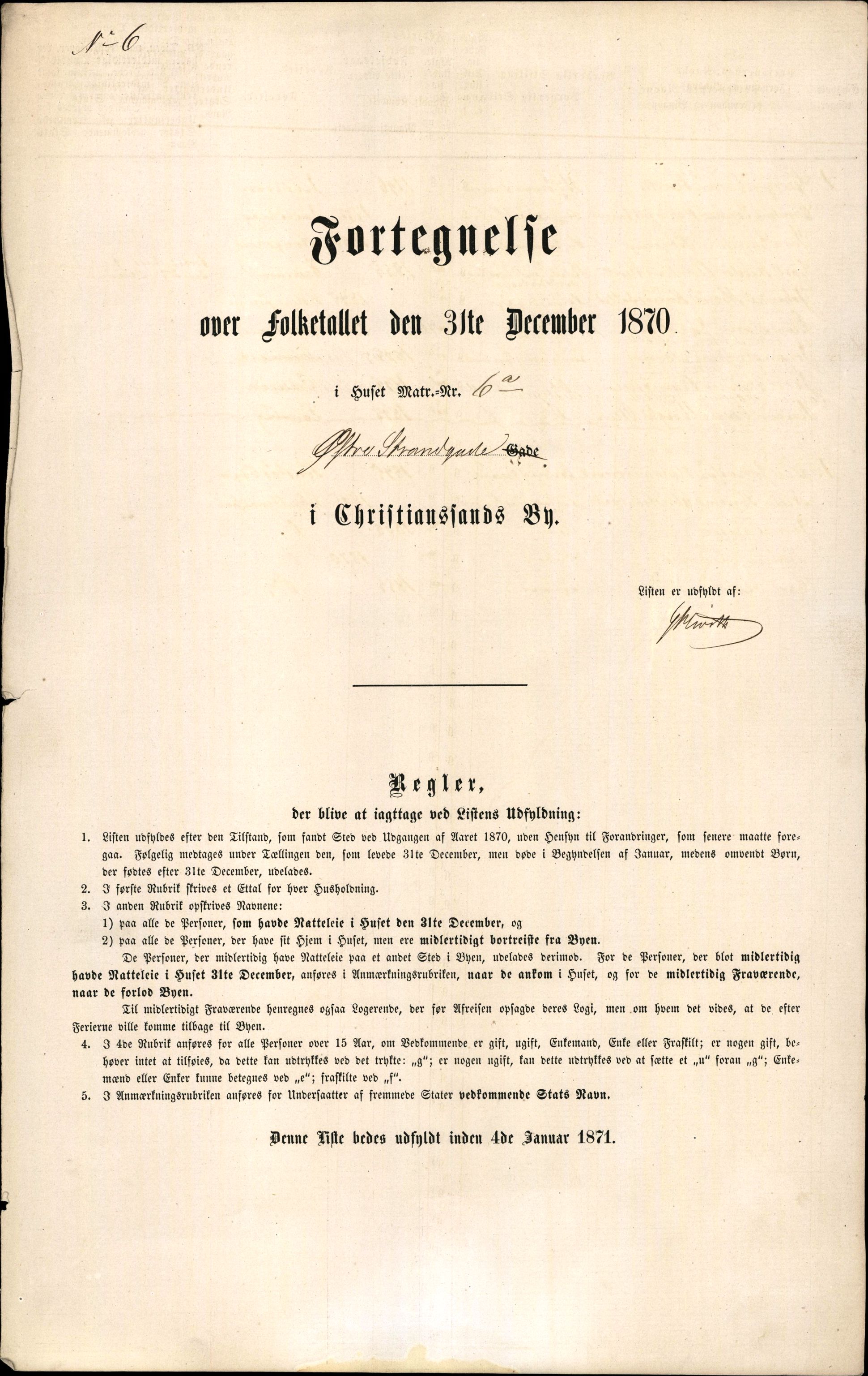 RA, Folketelling 1870 for 1001 Kristiansand kjøpstad, 1870, s. 13