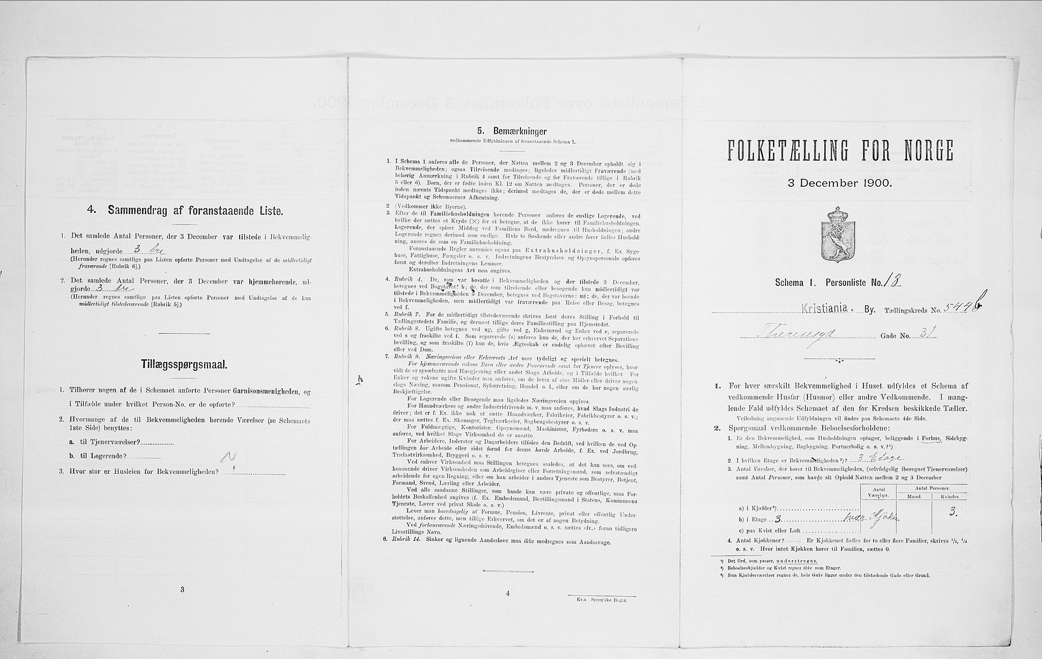 SAO, Folketelling 1900 for 0301 Kristiania kjøpstad, 1900, s. 97093