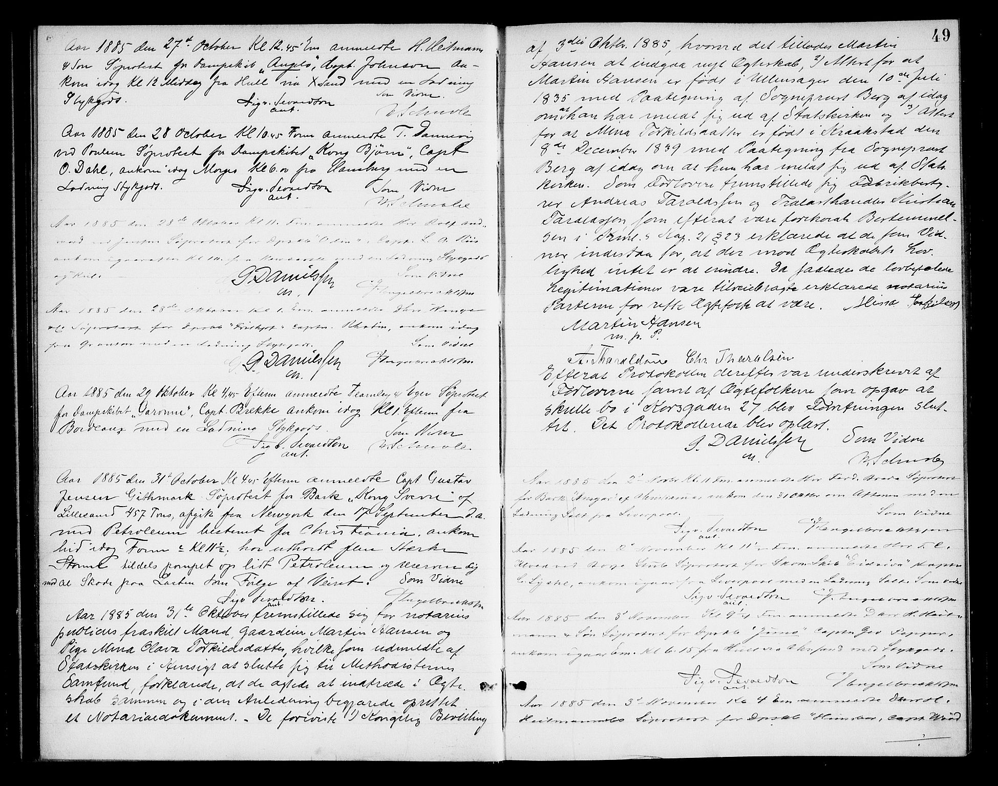 Oslo byfogd avd. I, AV/SAO-A-10220/L/Lb/Lba/L0005: Notarialprotokoll, rekke I, 1885-1888, s. 48b-49a