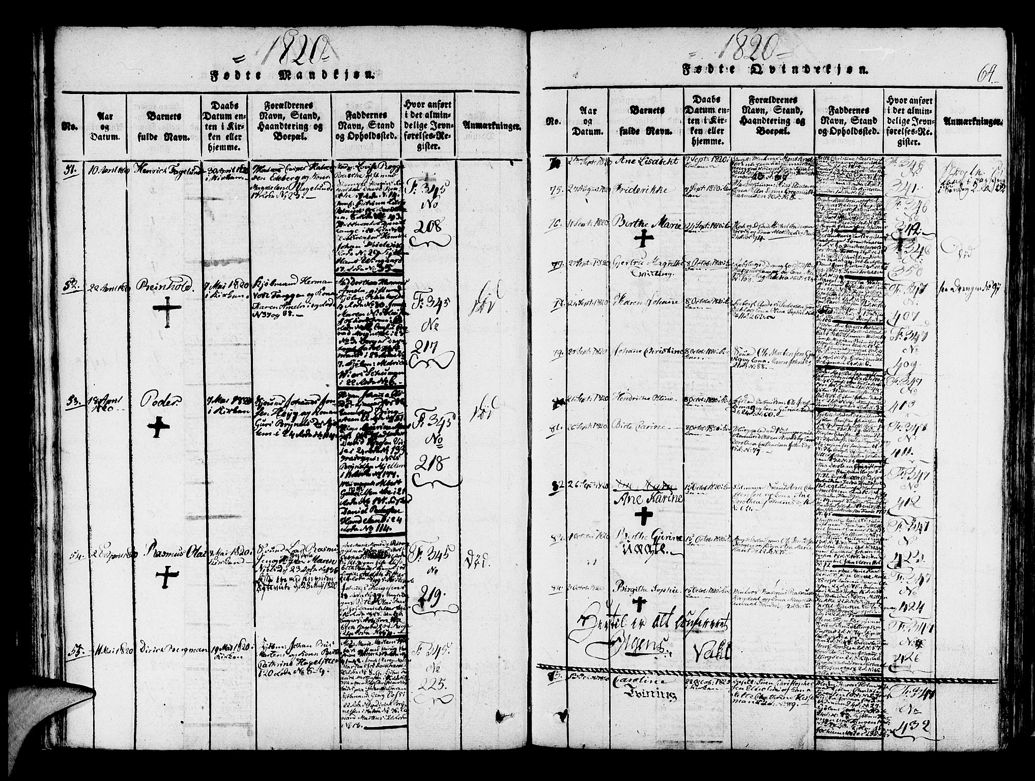 Korskirken sokneprestembete, AV/SAB-A-76101/H/Haa/L0013: Ministerialbok nr. A 13, 1815-1822, s. 64