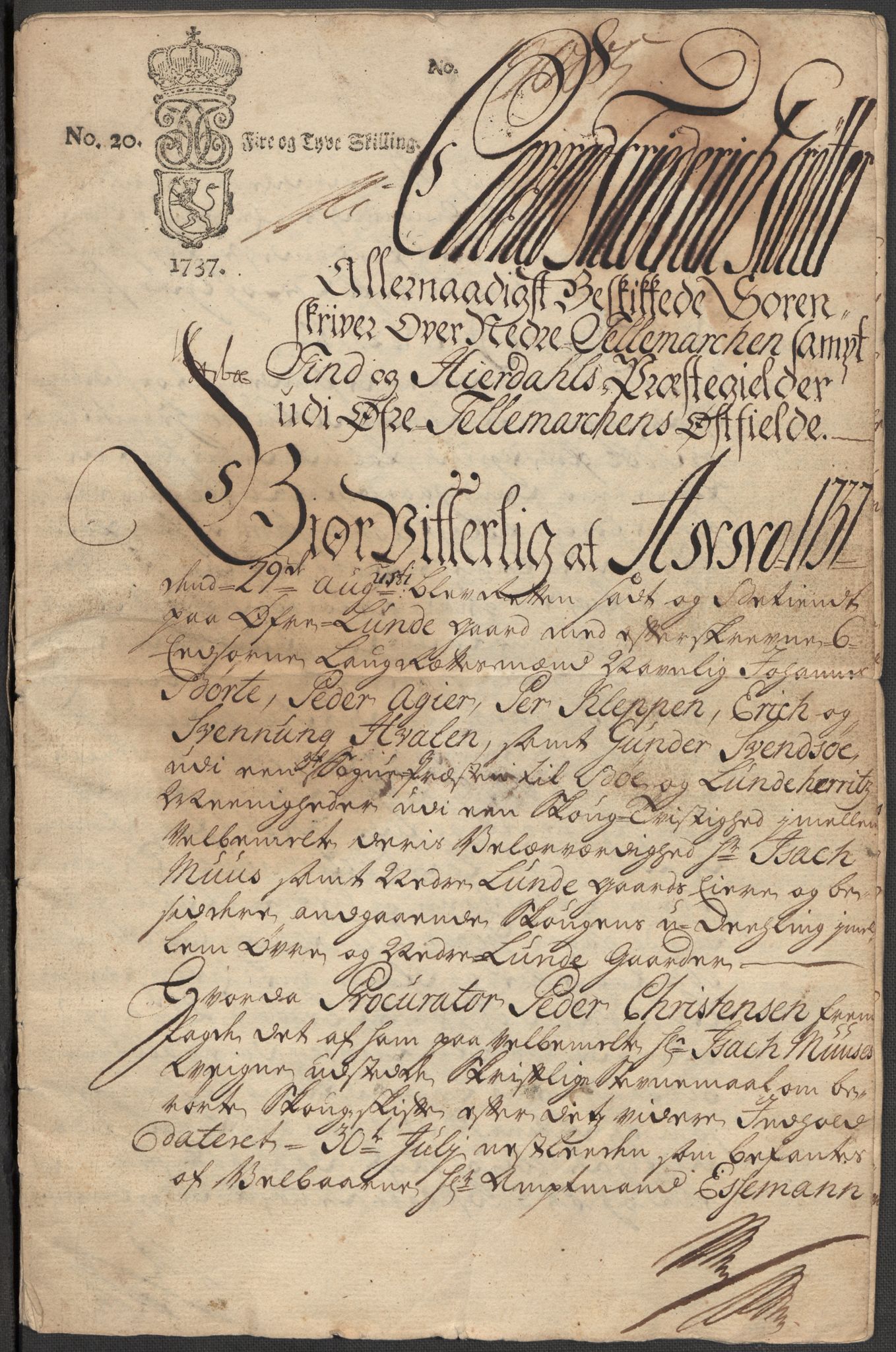 Riksarkivets diplomsamling, AV/RA-EA-5965/F15/L0027: Prestearkiv - Telemark, 1587-1738, s. 201