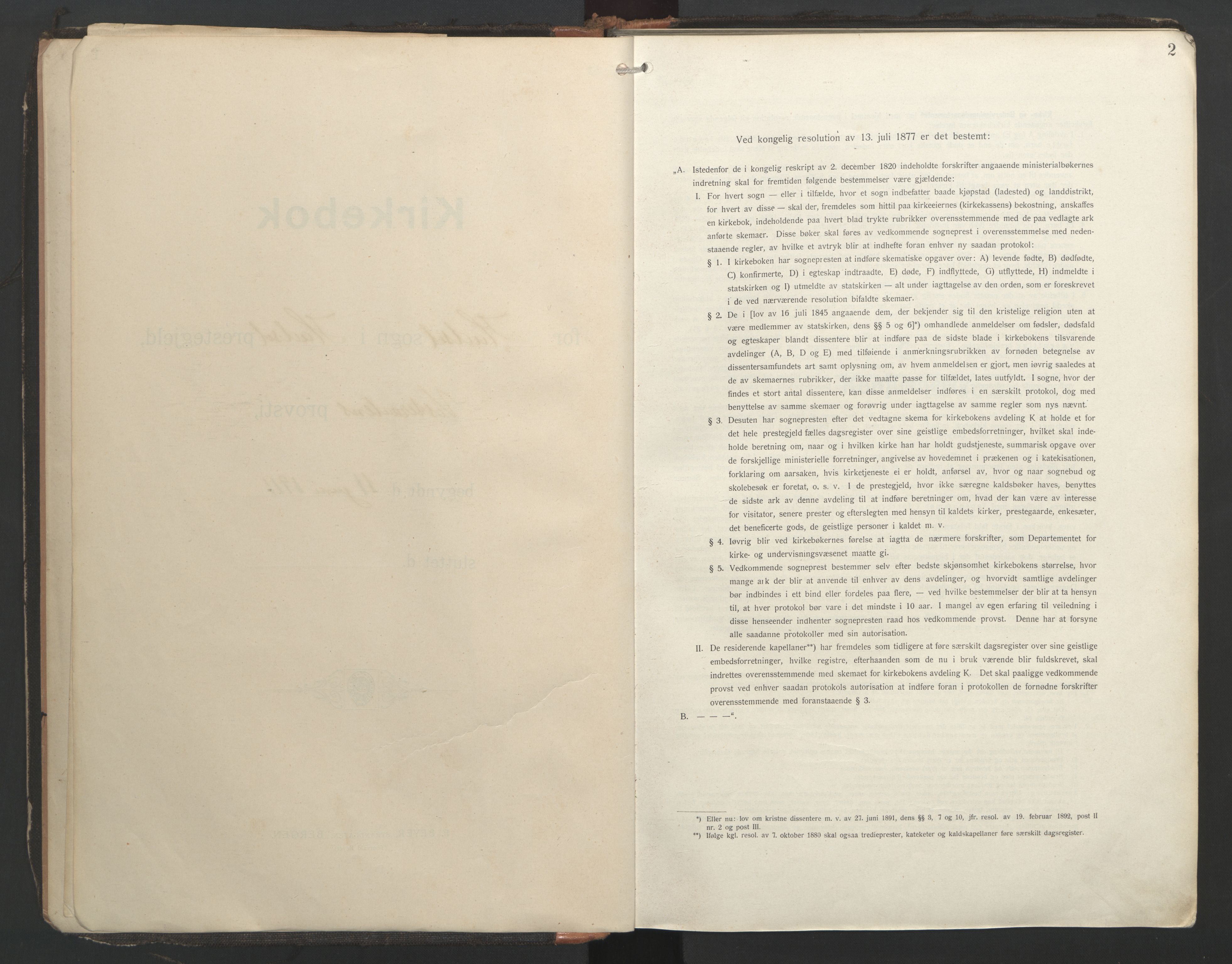 Ministerialprotokoller, klokkerbøker og fødselsregistre - Nordland, AV/SAT-A-1459/888/L1249: Ministerialbok nr. 888A15, 1911-1929, s. 2