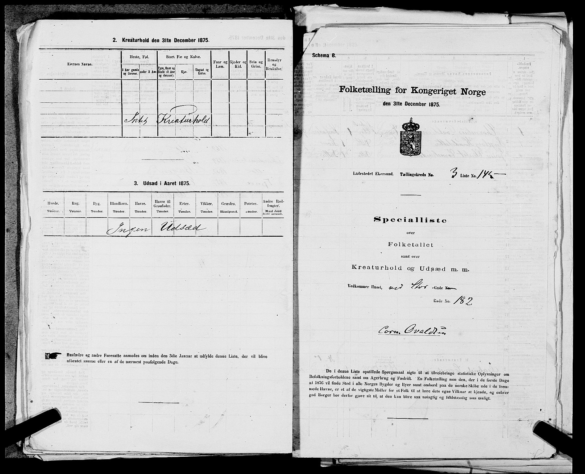 SAST, Folketelling 1875 for 1101B Eigersund prestegjeld, Egersund ladested, 1875, s. 306