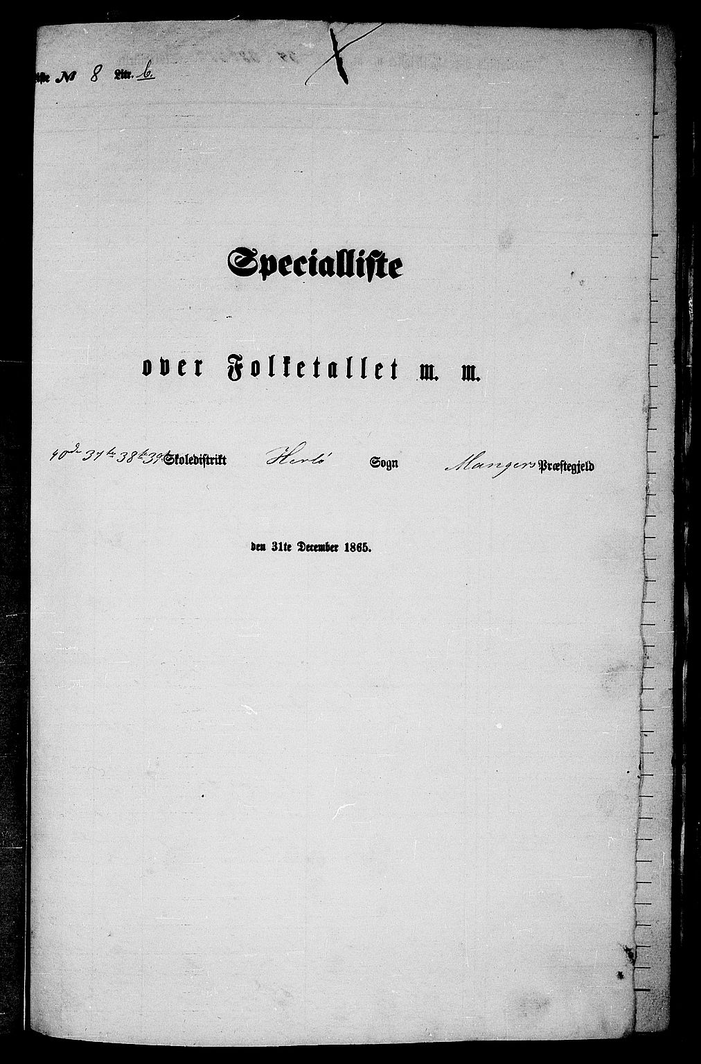 RA, Folketelling 1865 for 1261P Manger prestegjeld, 1865, s. 159