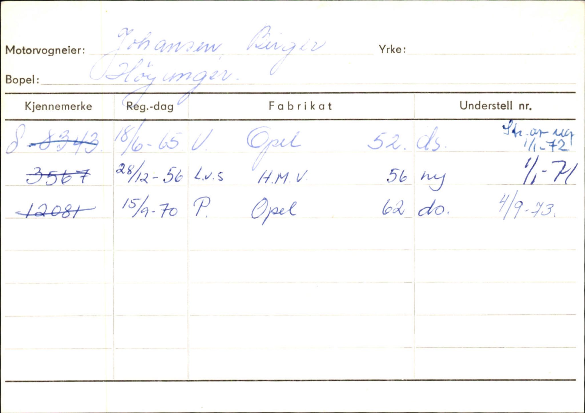 Statens vegvesen, Sogn og Fjordane vegkontor, AV/SAB-A-5301/4/F/L0130: Eigarregister Eid T-Å. Høyanger A-O, 1945-1975, s. 1678