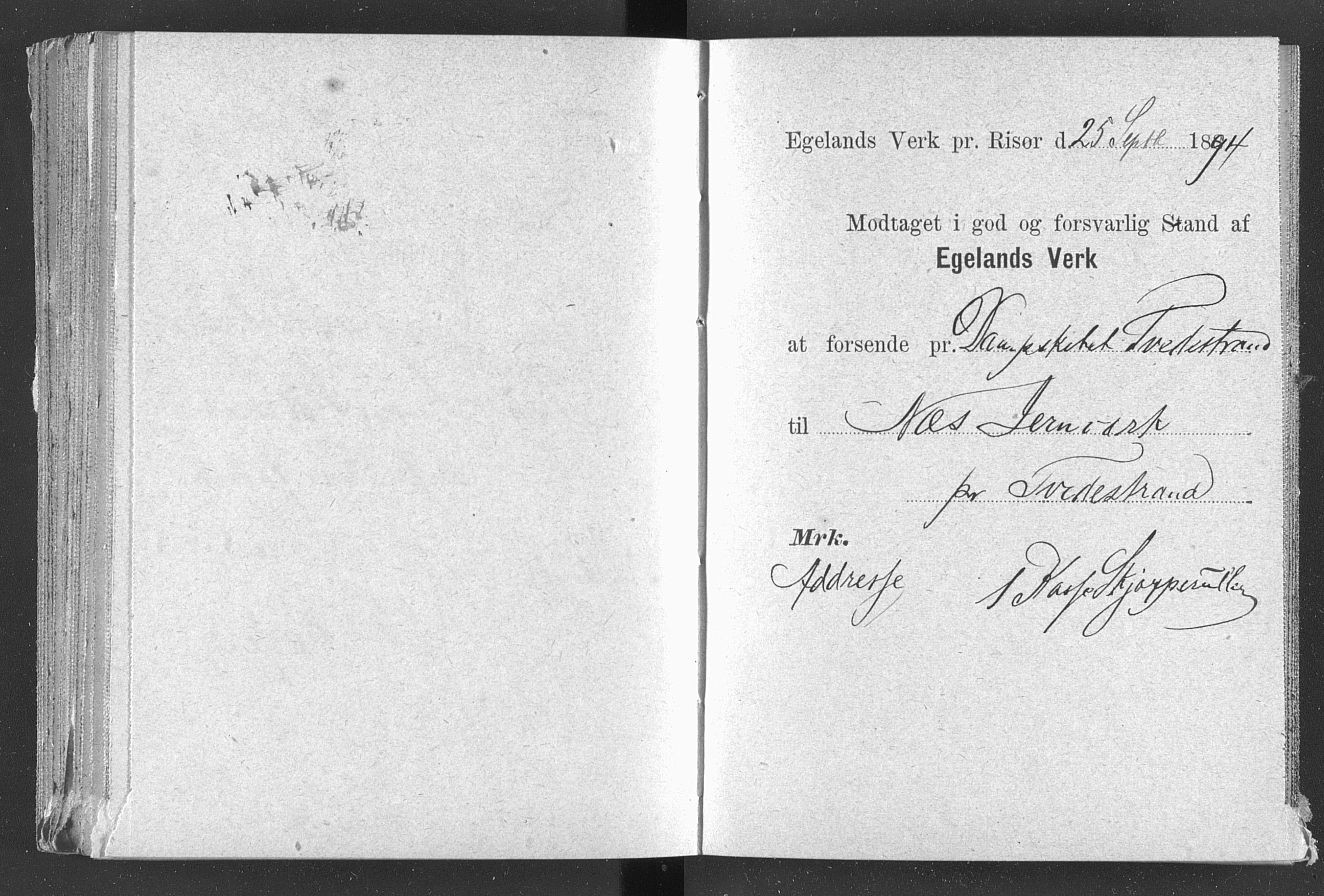 Egelands Jernverk, AAKS/PA-1907/01/L0029: Kvitteringsbok, 1888-1895