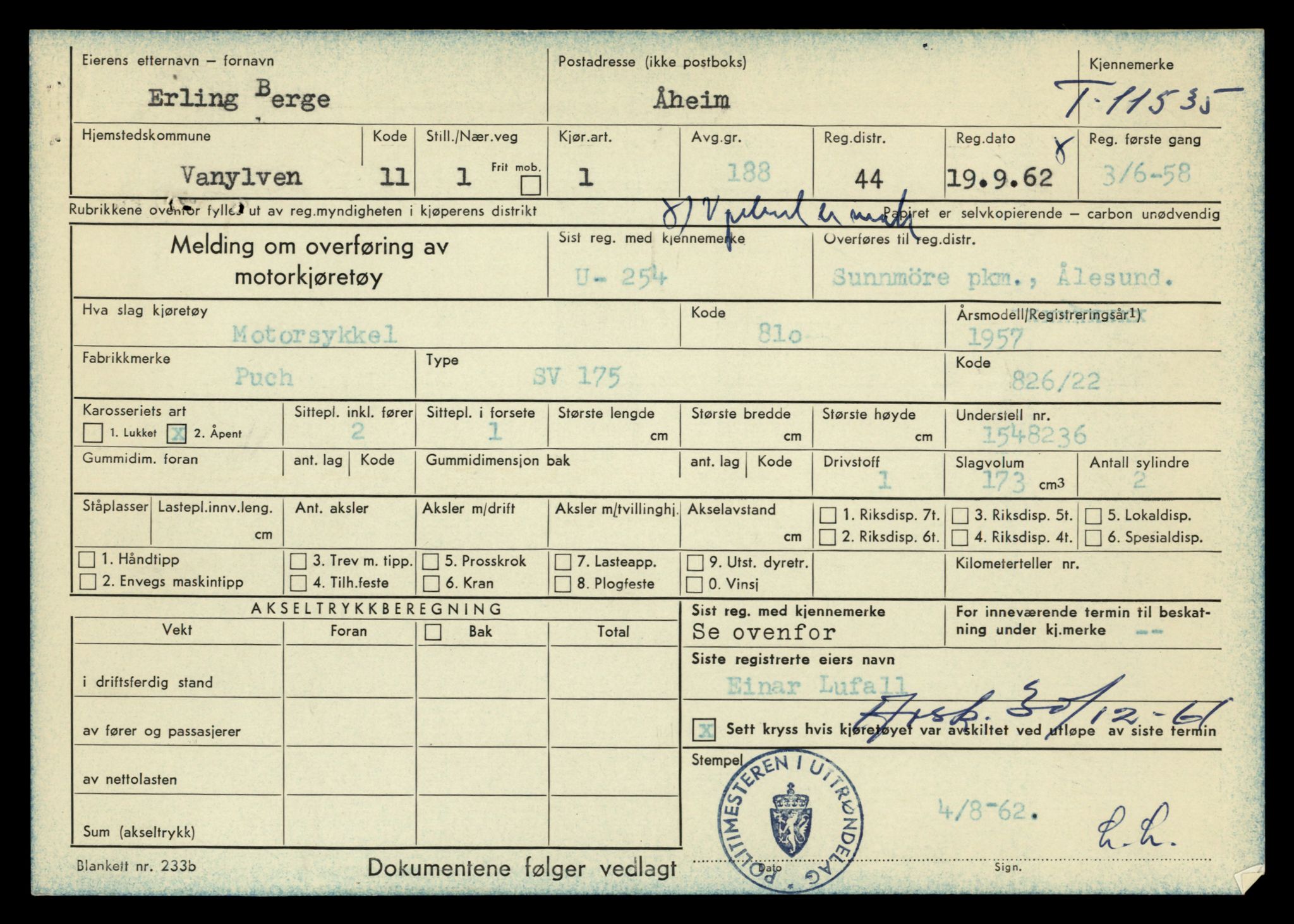Møre og Romsdal vegkontor - Ålesund trafikkstasjon, AV/SAT-A-4099/F/Fe/L0029: Registreringskort for kjøretøy T 11430 - T 11619, 1927-1998, s. 1862