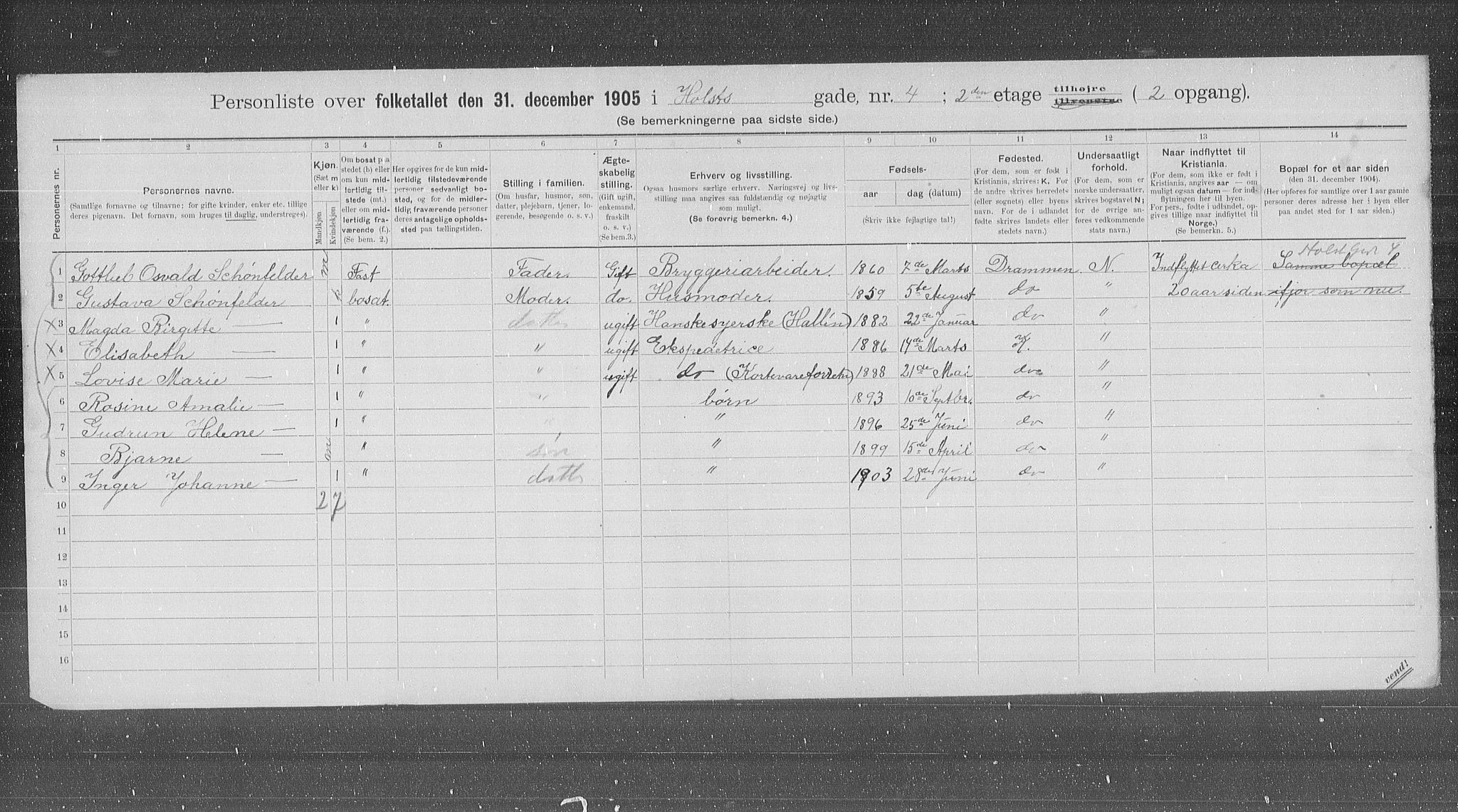 OBA, Kommunal folketelling 31.12.1905 for Kristiania kjøpstad, 1905, s. 21287