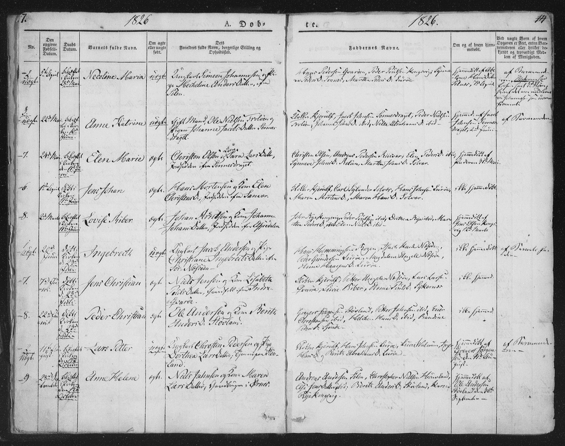 Ministerialprotokoller, klokkerbøker og fødselsregistre - Nordland, SAT/A-1459/839/L0565: Ministerialbok nr. 839A02, 1825-1862, s. 7