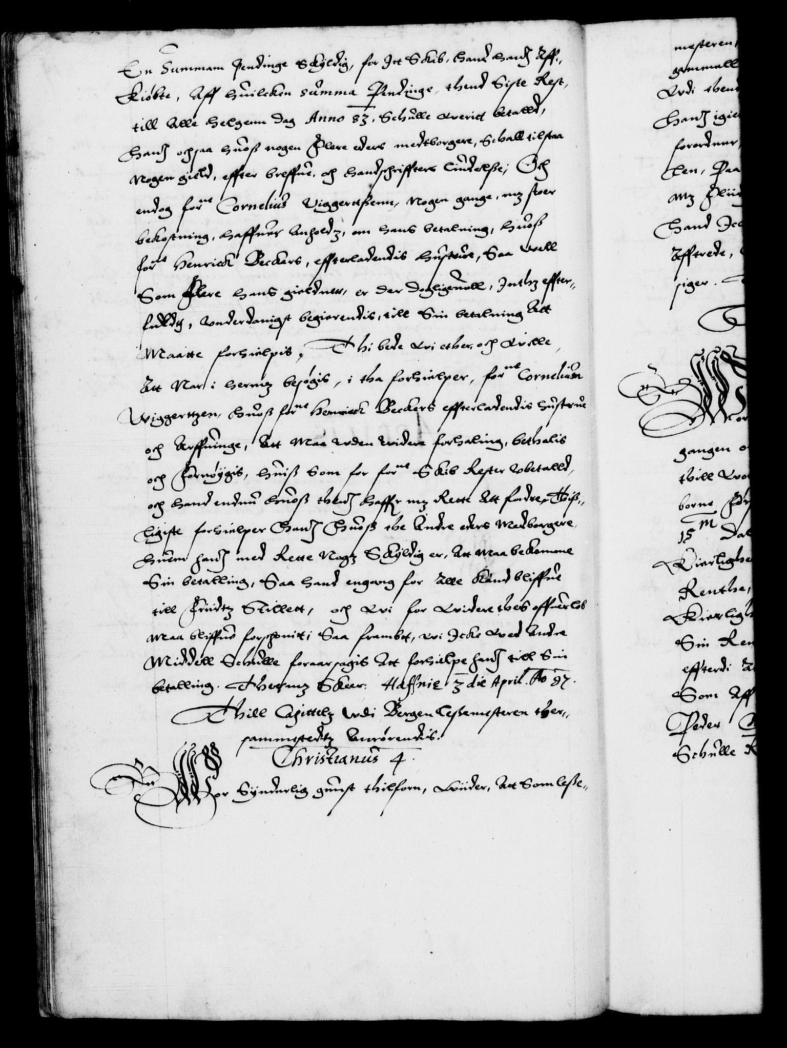 Danske Kanselli 1572-1799, RA/EA-3023/F/Fc/Fca/Fcab/L0003: Norske tegnelser (mikrofilm), 1596-1616, s. 19b