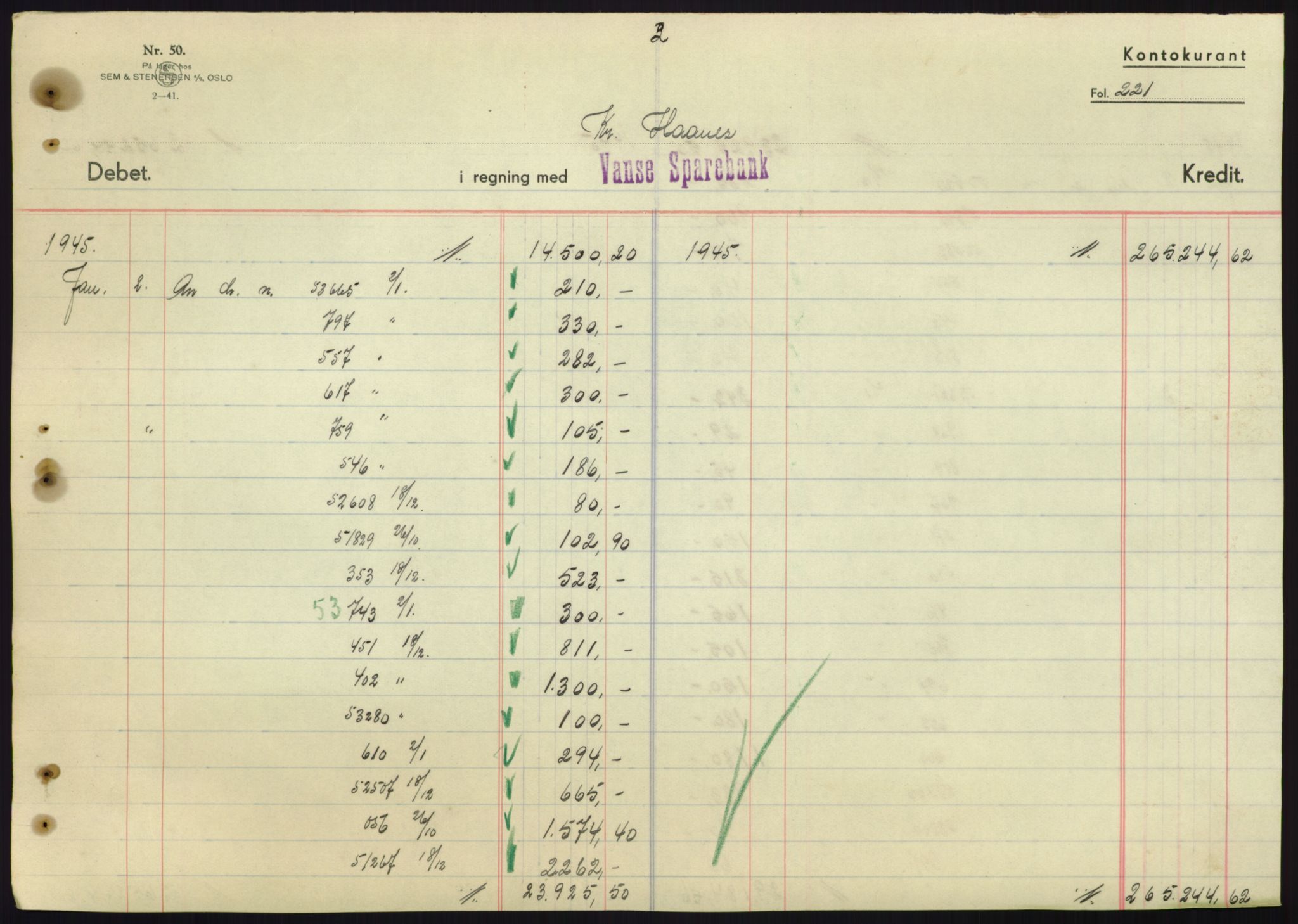 Forsvarsdepartementet, 10. kontor / Oppgjørskontoret, AV/RA-RAFA-1225/D/Db/L0180: Lista oppgjørskontor, 1942-1952, s. 1989