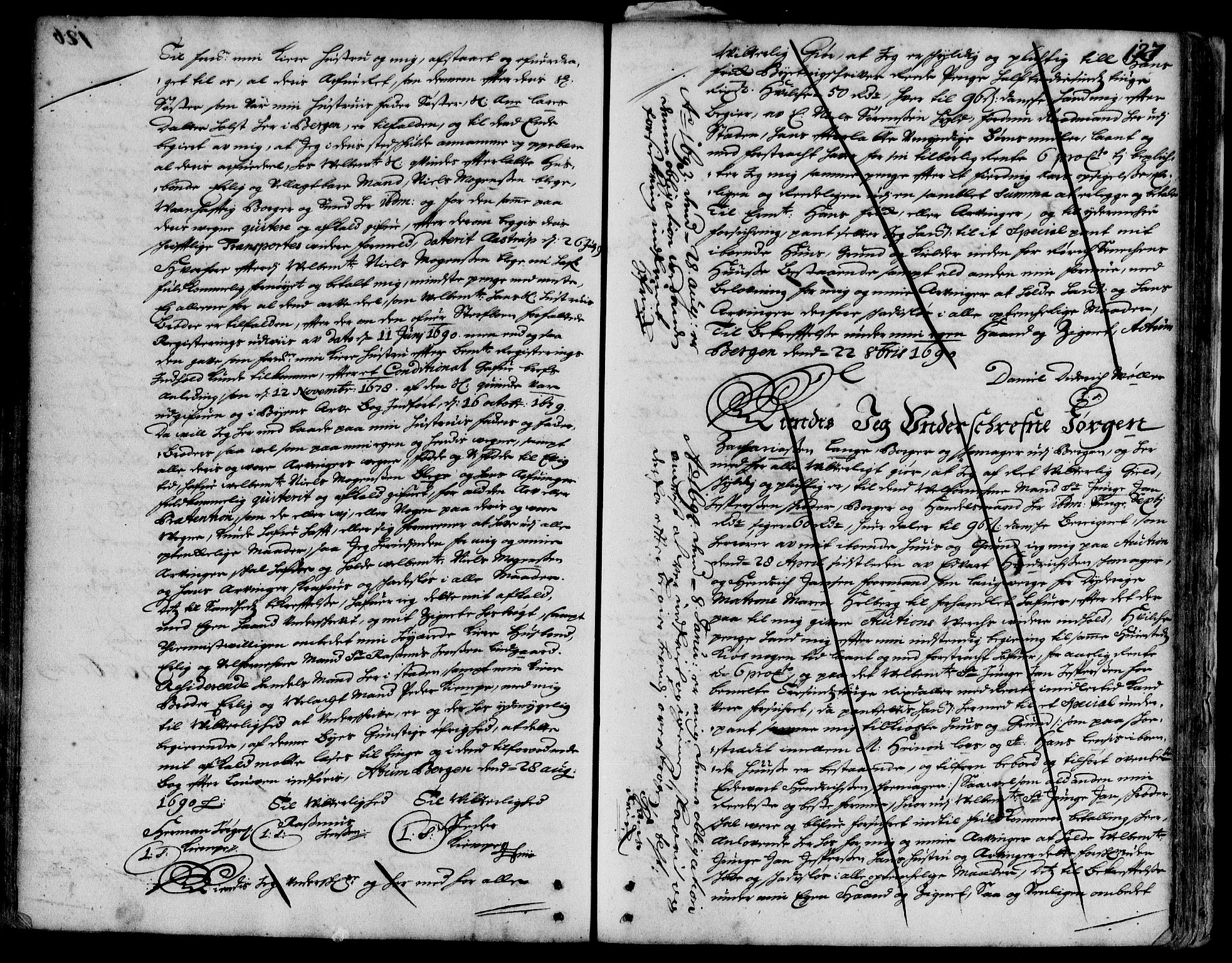 Byfogd og Byskriver i Bergen, SAB/A-3401/03/03Ba: Pantebok nr. II.B.a.1c, 1688-1690, s. 127