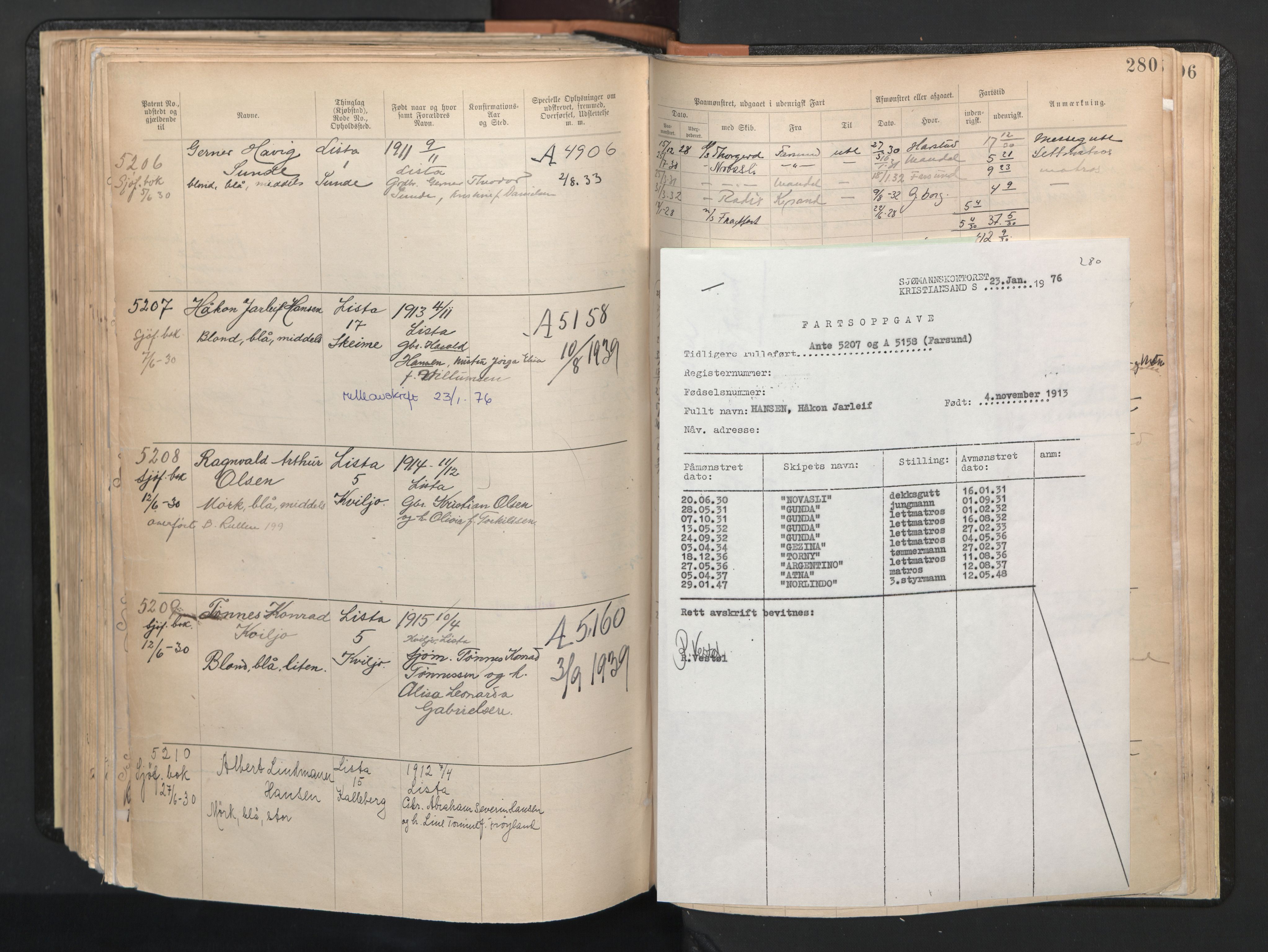 Farsund mønstringskrets, AV/SAK-2031-0017/F/Fa/L0003: Annotasjonsrulle nr 3816-5304 med register, M-3, 1894-1948, s. 321