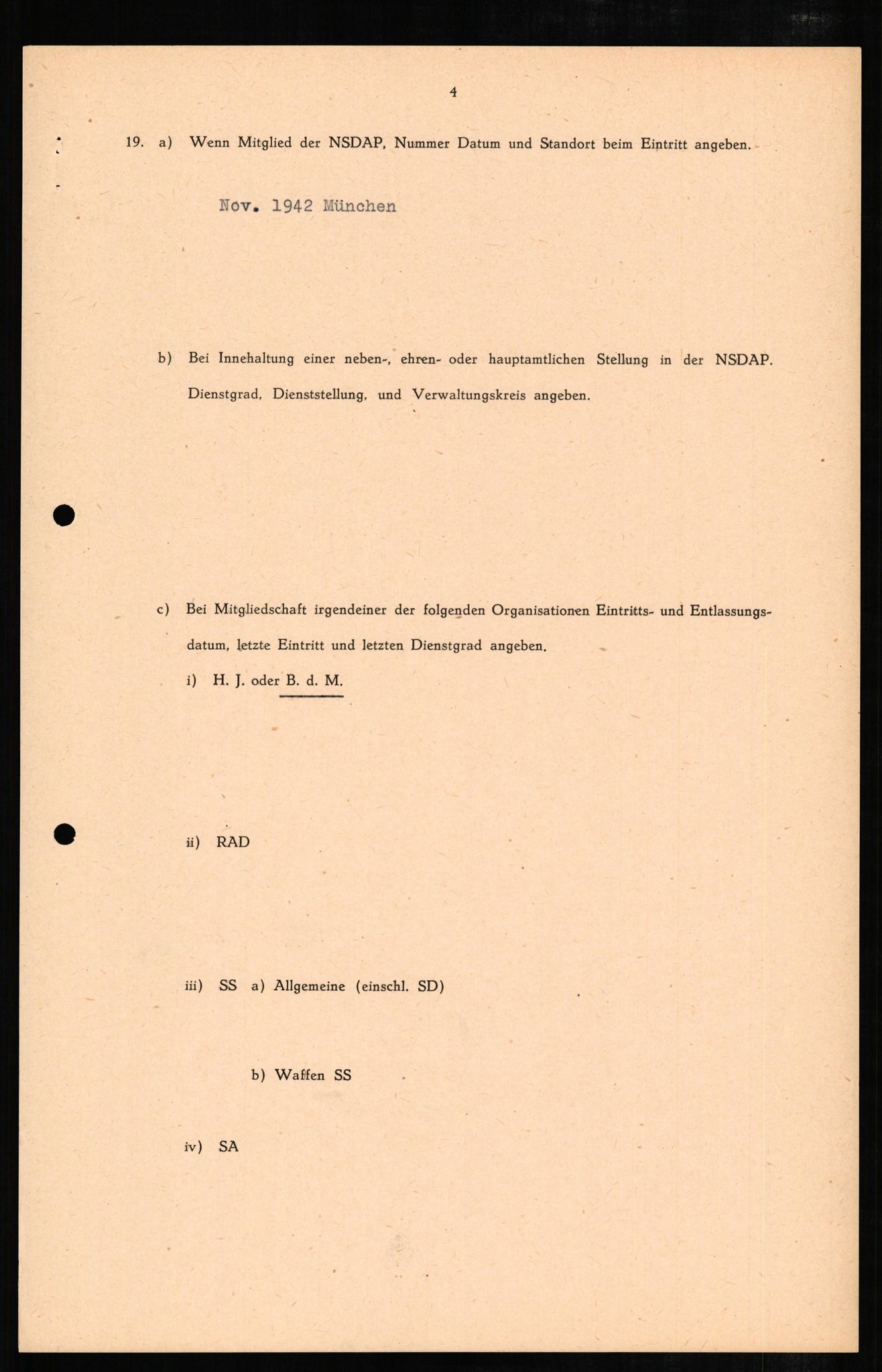 Forsvaret, Forsvarets overkommando II, RA/RAFA-3915/D/Db/L0007: CI Questionaires. Tyske okkupasjonsstyrker i Norge. Tyskere., 1945-1946, s. 135
